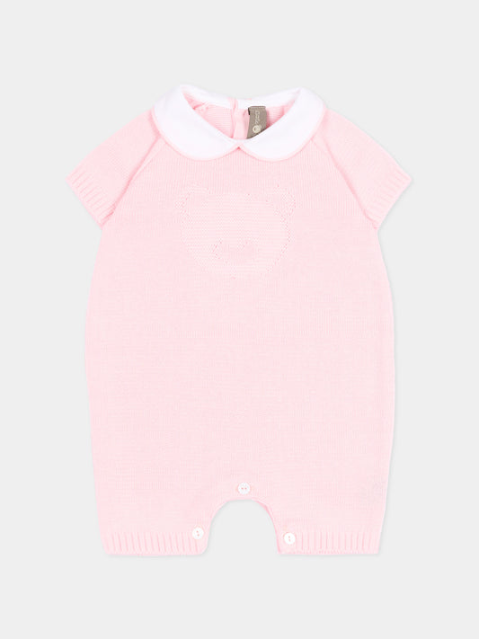 Pagliaccetto rosa per neonata con orsetto,Little Bear,3120 ROSA M