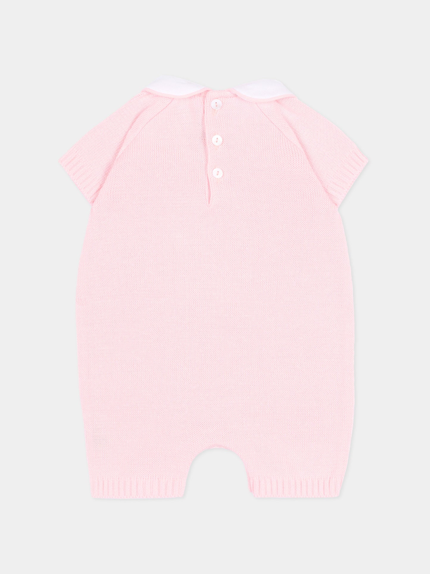 Pagliaccetto rosa per neonata con orsetto,Little Bear,3120 ROSA M
