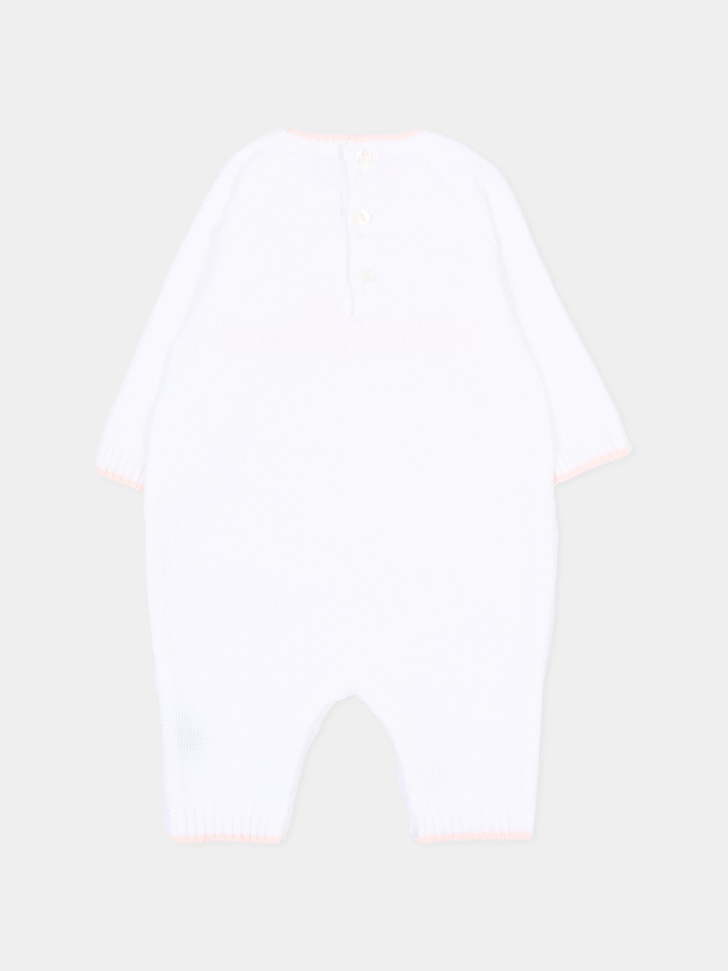 Tutina bianca per neonata con logo,Little Bear,3123 BCO/CIPRIA