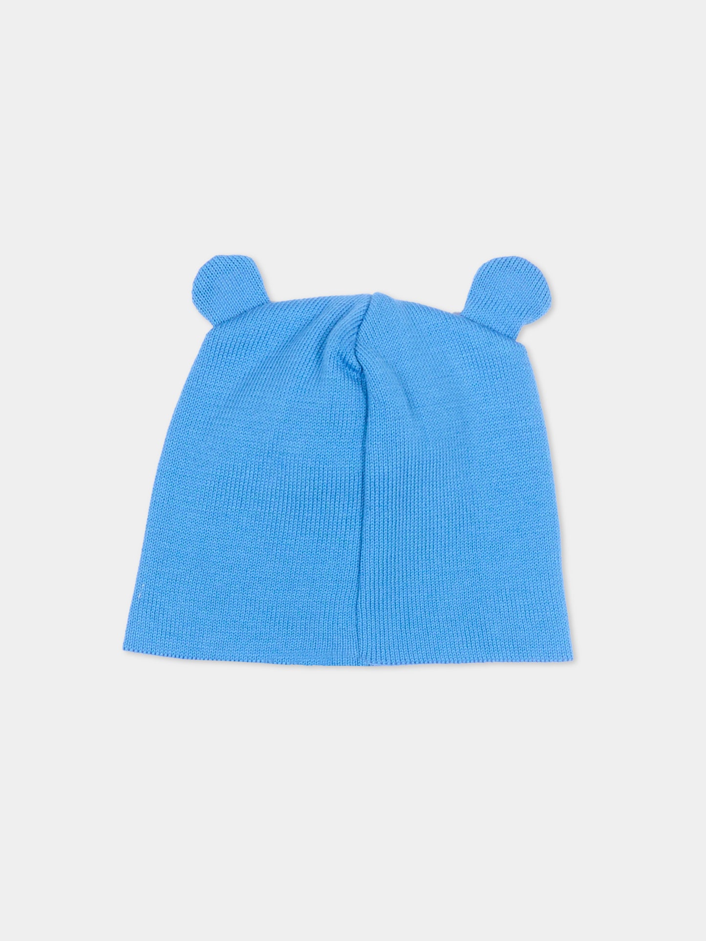 Cappello azzurro per neonato con orecchie,Little Bear,3139 AZZURRO/BCO