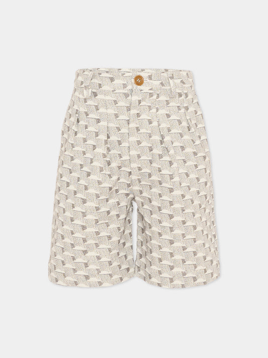 Shorts grigi Blake per bambini con nuvole,Vélocipède X Coccolebimbi,BLAKE SHORTS GREY