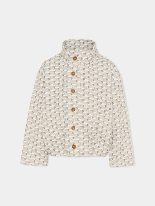 Bomber grigio Charlie per bambini con nuvole,Vélocipède X Coccolebimbi,CHARLIE BOMBER JACKET GREY