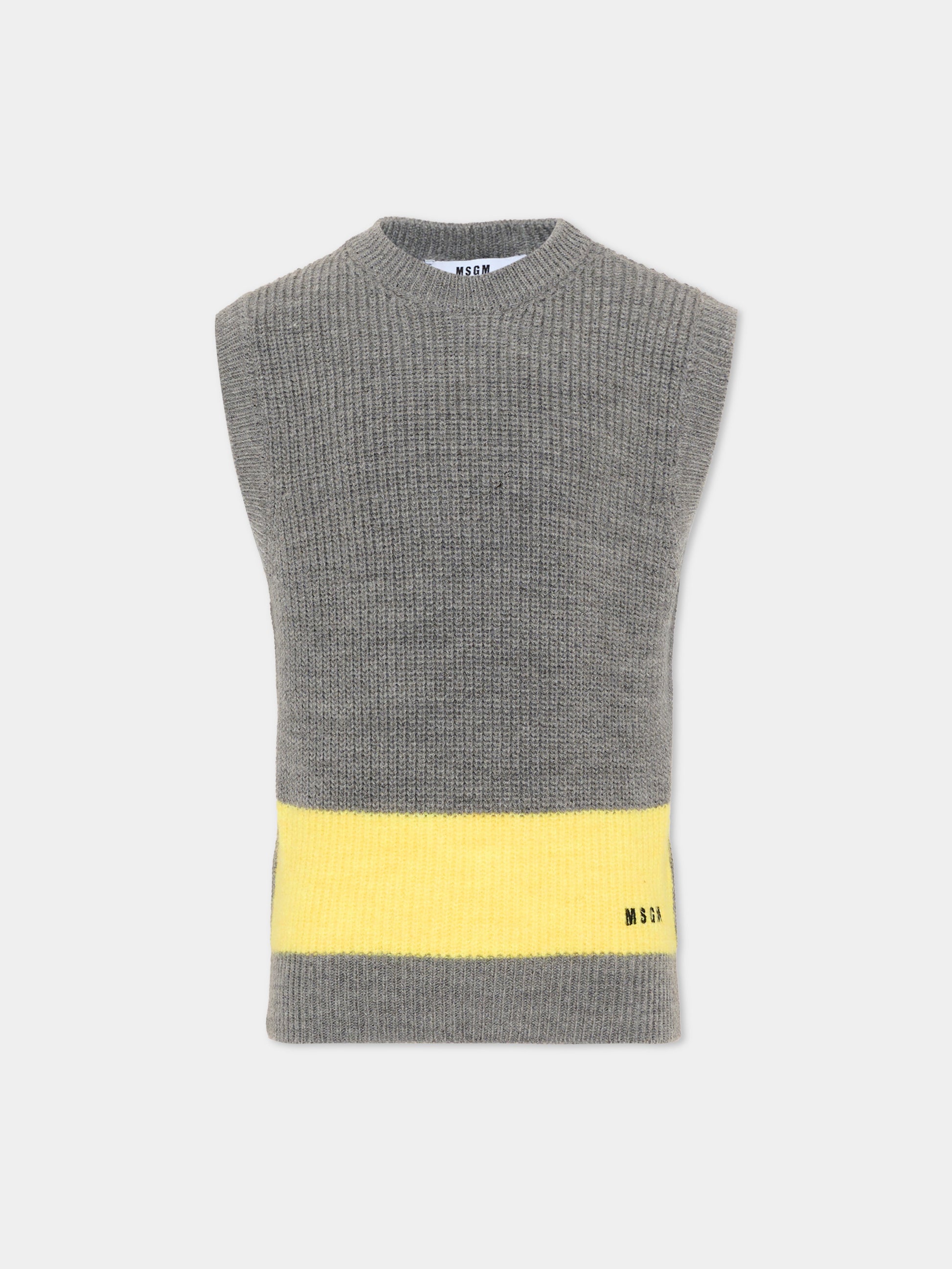 Gilet grigio per bambino con logo,Msgm Kids,F6MSJBJP230 104