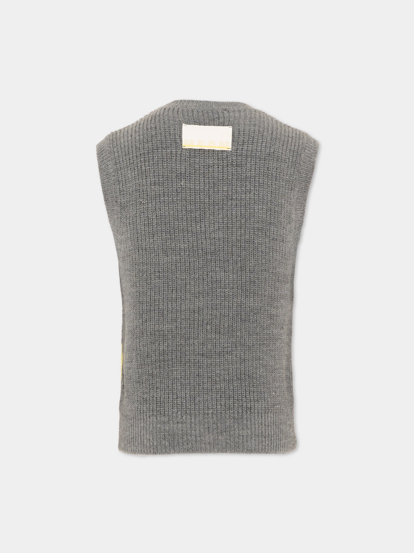 Gilet grigio per bambino con logo,Msgm Kids,F6MSJBJP230 104