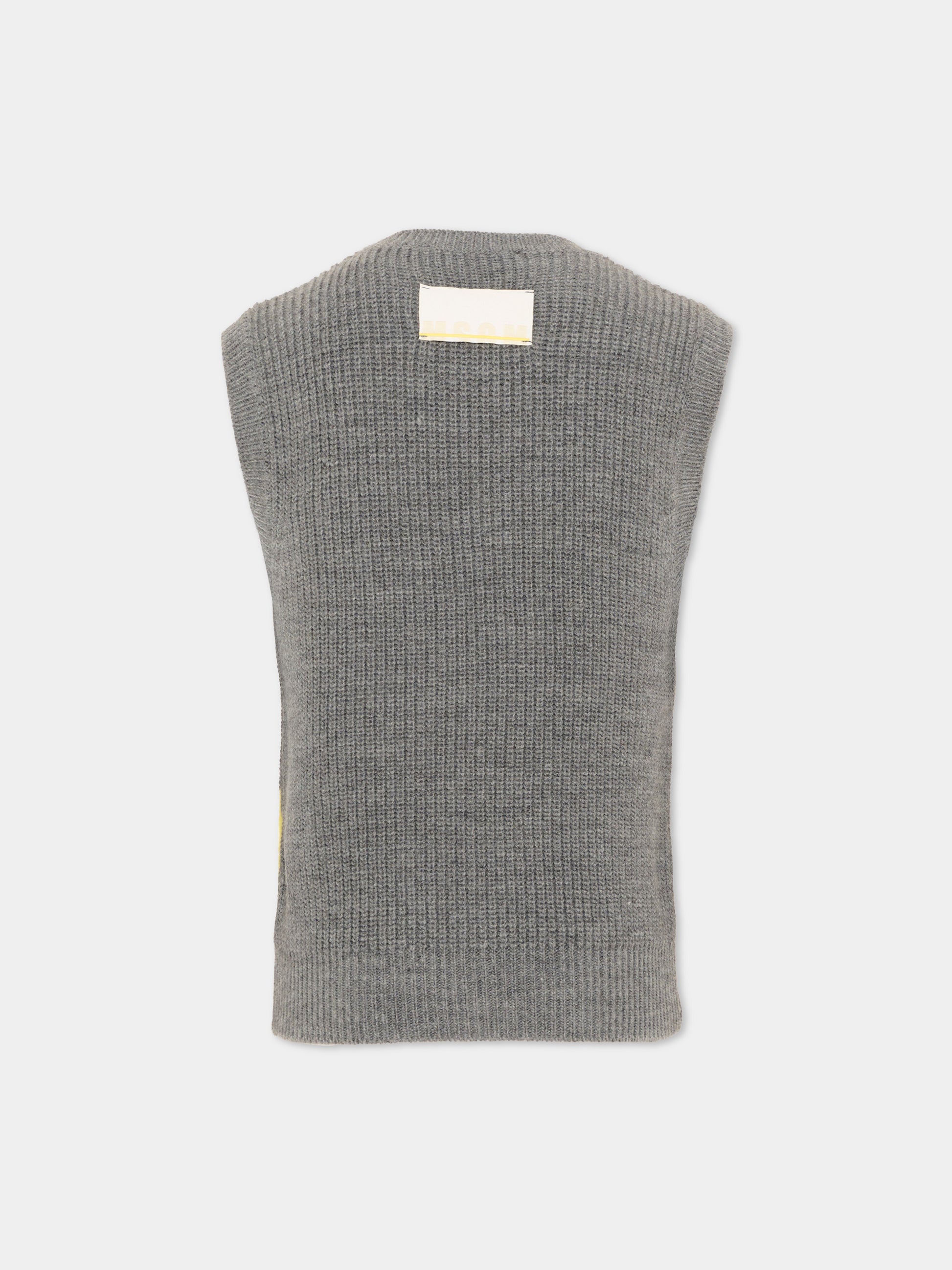 Gilet grigio per bambino con logo,Msgm Kids,F6MSJBJP230 104