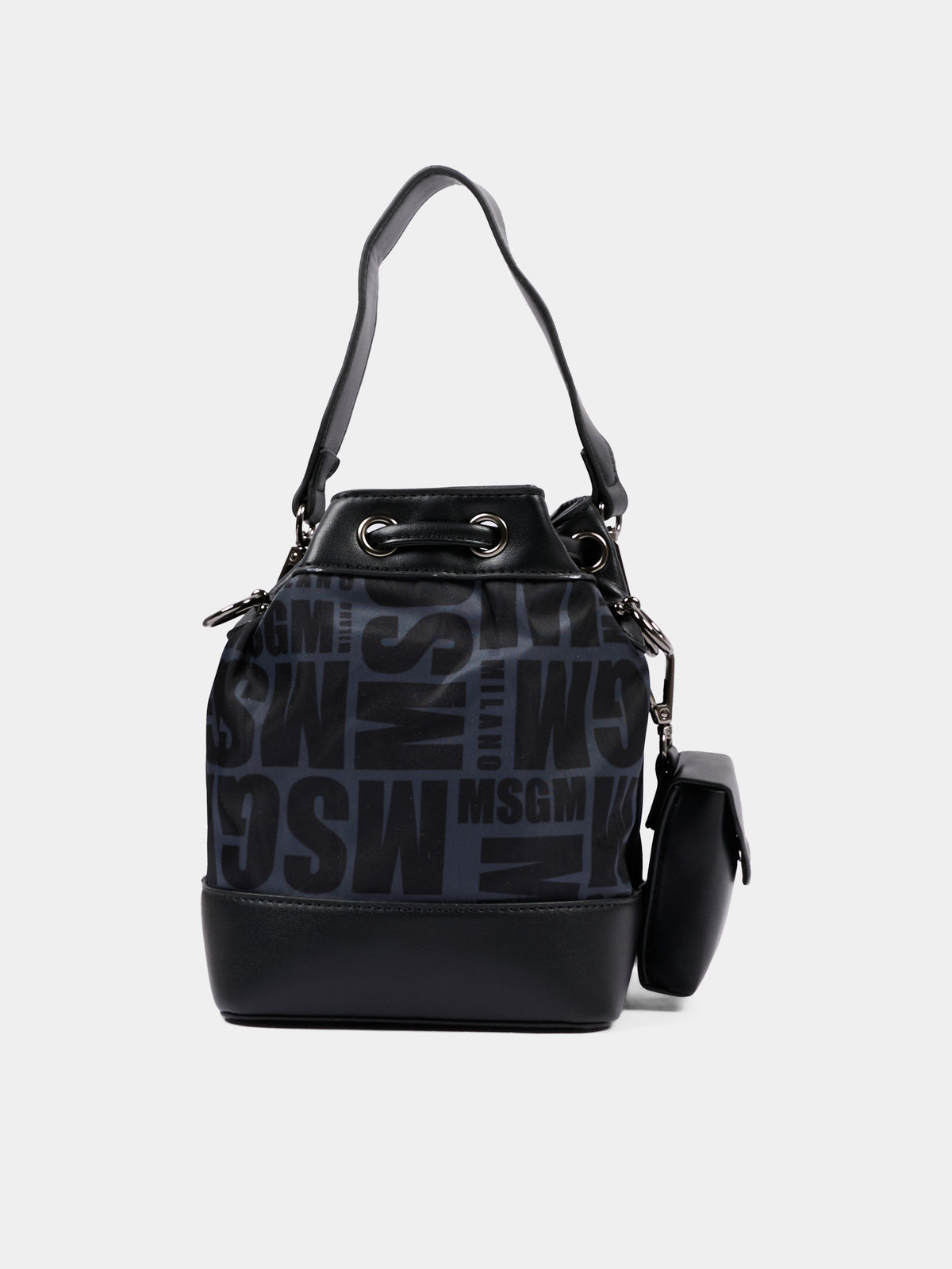 Borsa nera per bambina con logo,Msgm Kids,F6MSJGBA177 110