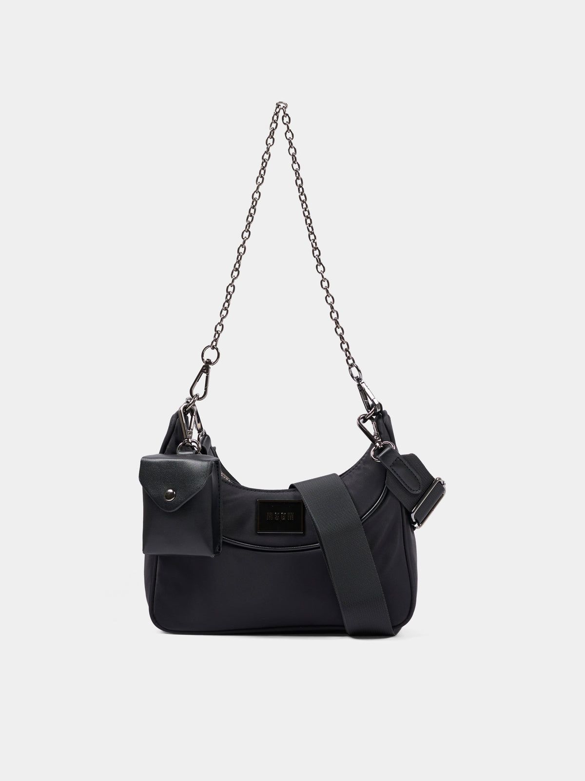 Borsa nera per bambina con logo,Msgm Kids,F6MSJGBA178 110