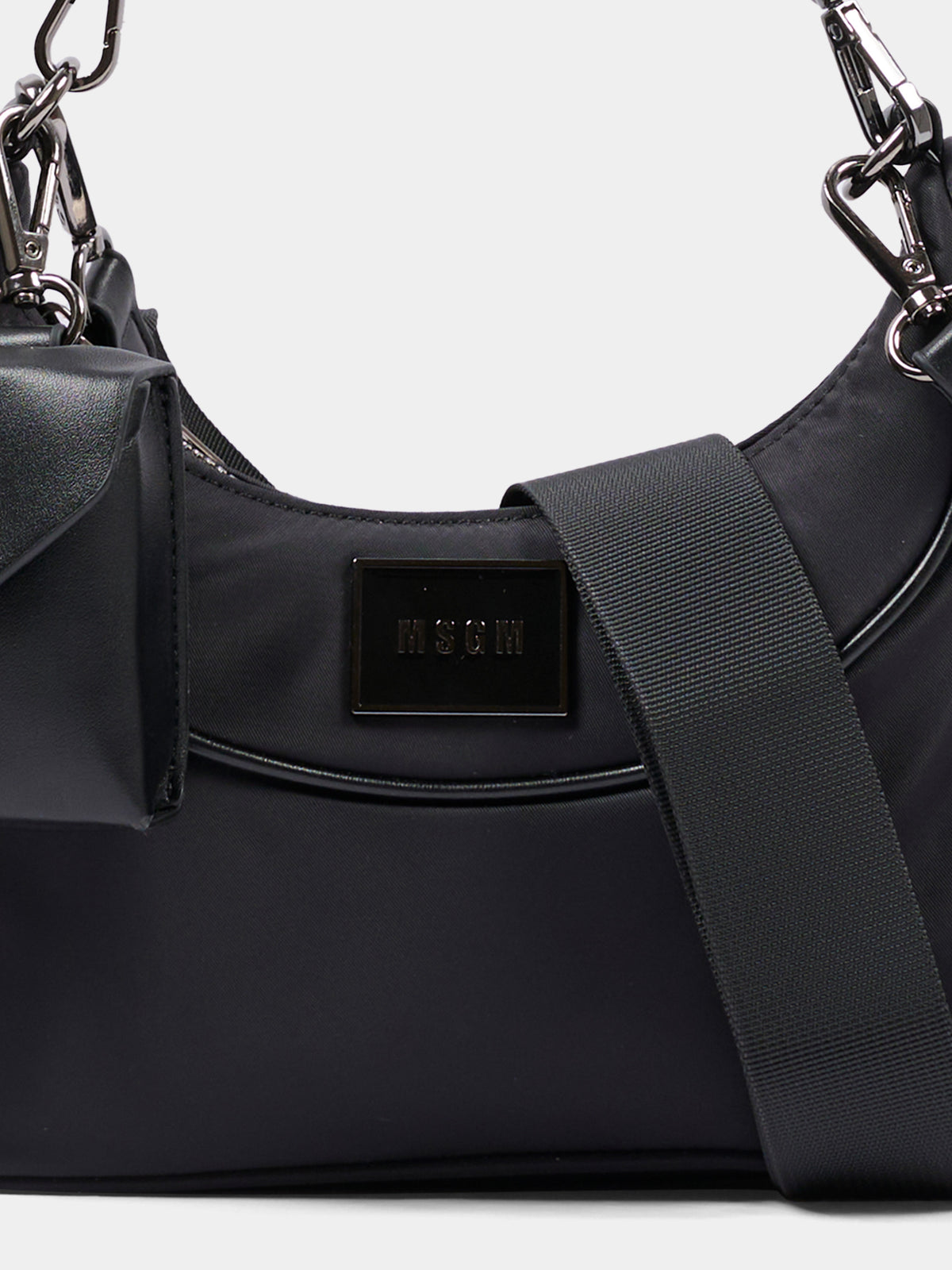 Borsa nera per bambina con logo,Msgm Kids,F6MSJGBA178 110