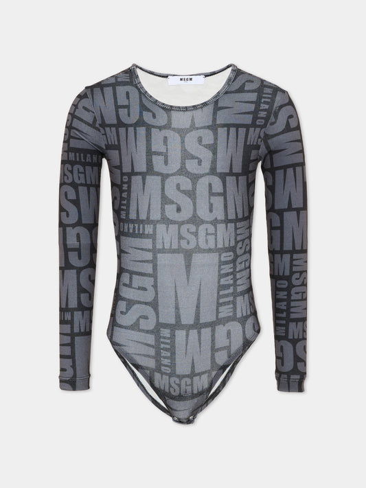 Body noir pour fille avec logo