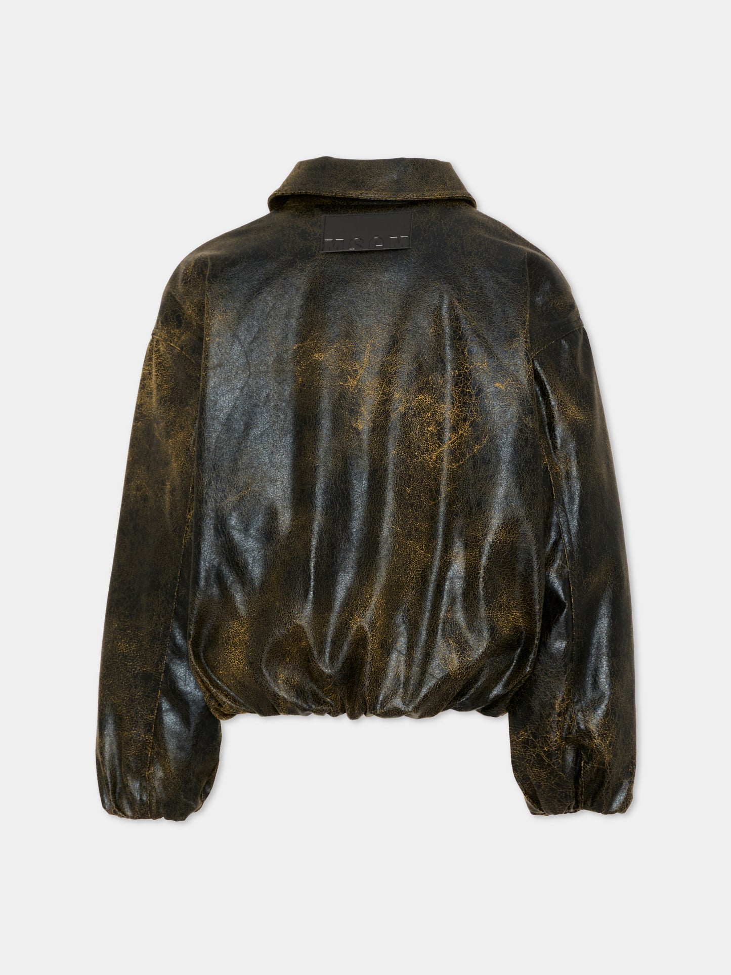 Giubbotto nero per bambina effetto vissuto,Msgm Kids,F6MSJGBO115 110