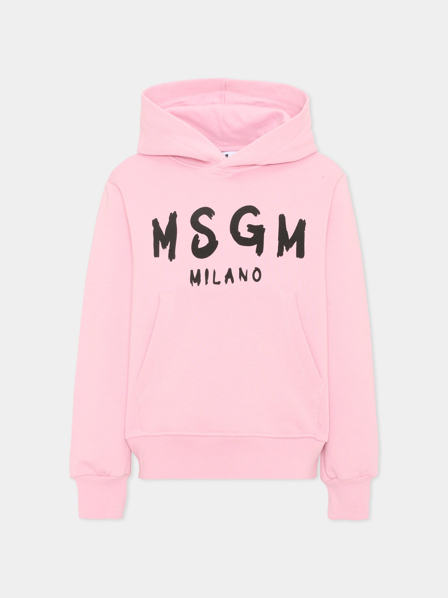 Felpa rosa per bambina con logo,Msgm Kids,F6MSJUHS011 MS090