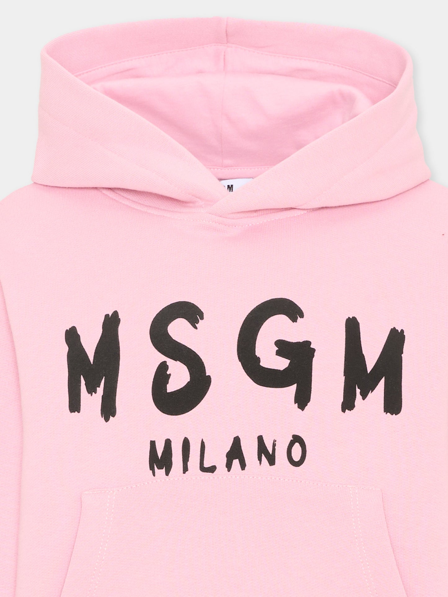 Felpa rosa per bambina con logo,Msgm Kids,F6MSJUHS011 MS090