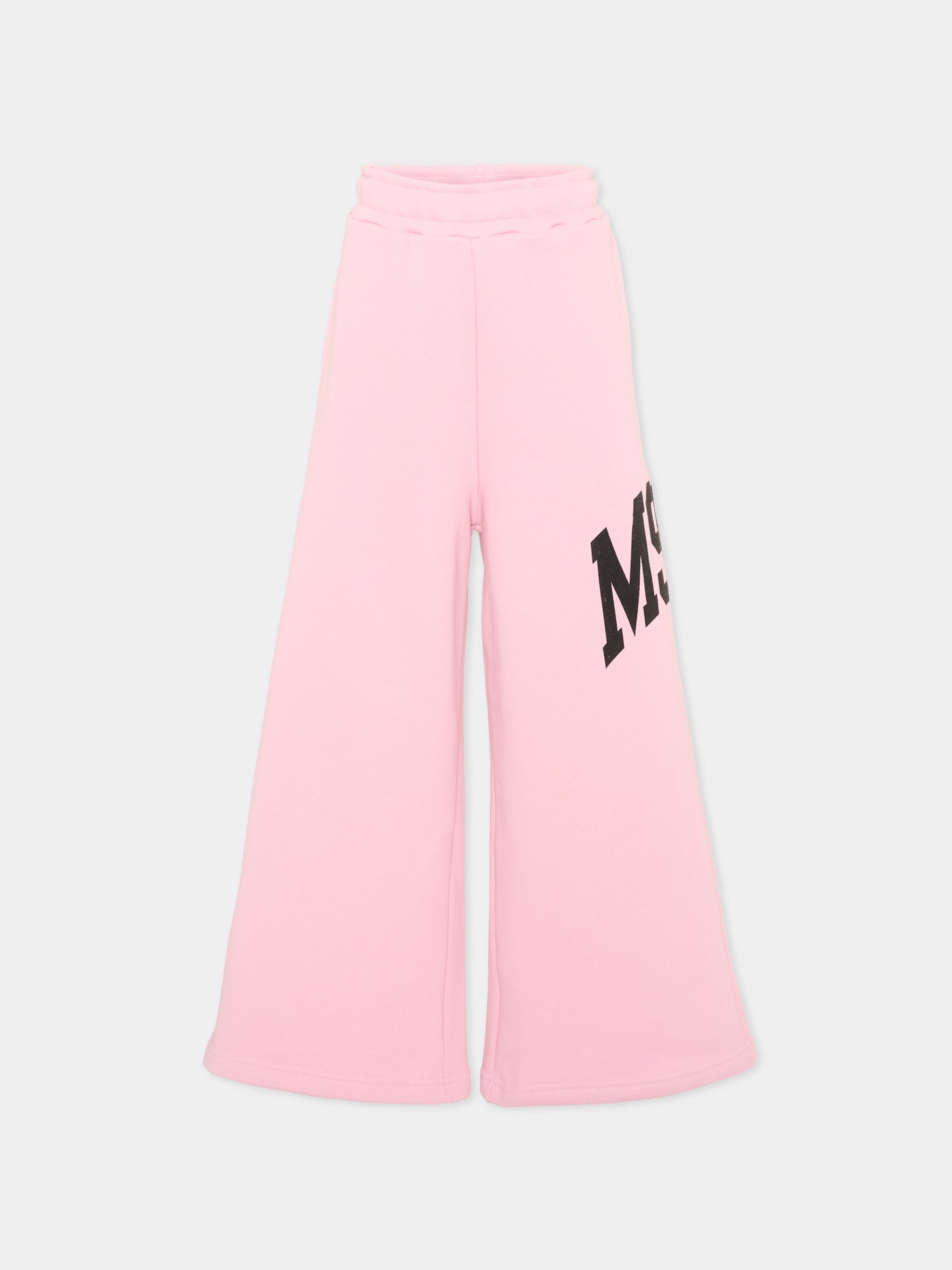 Pantaloni sportivi rosa per bambina con logo,Msgm Kids,F6MSJGFP040 MS090
