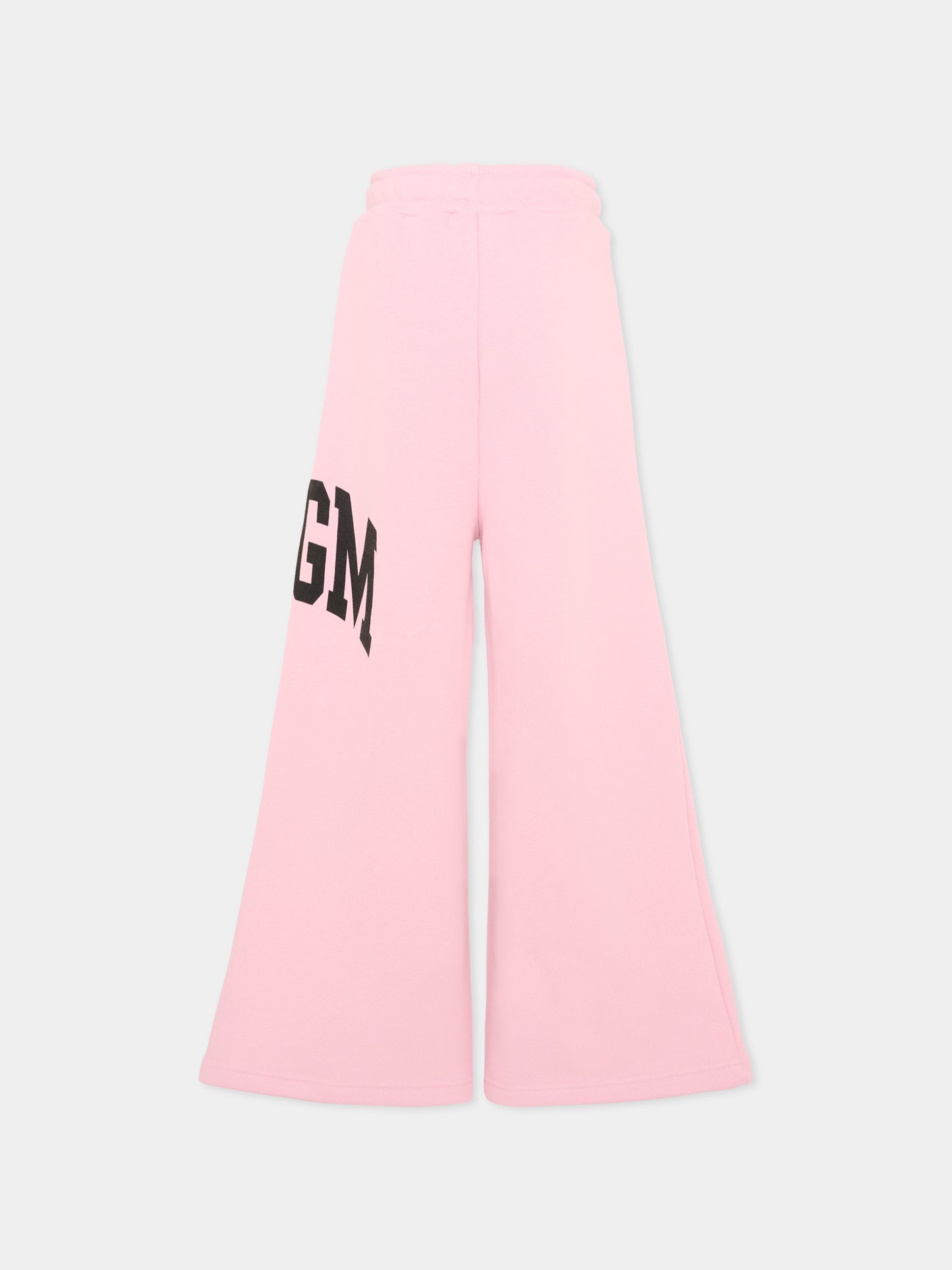 Pantaloni sportivi rosa per bambina con logo,Msgm Kids,F6MSJGFP040 MS090