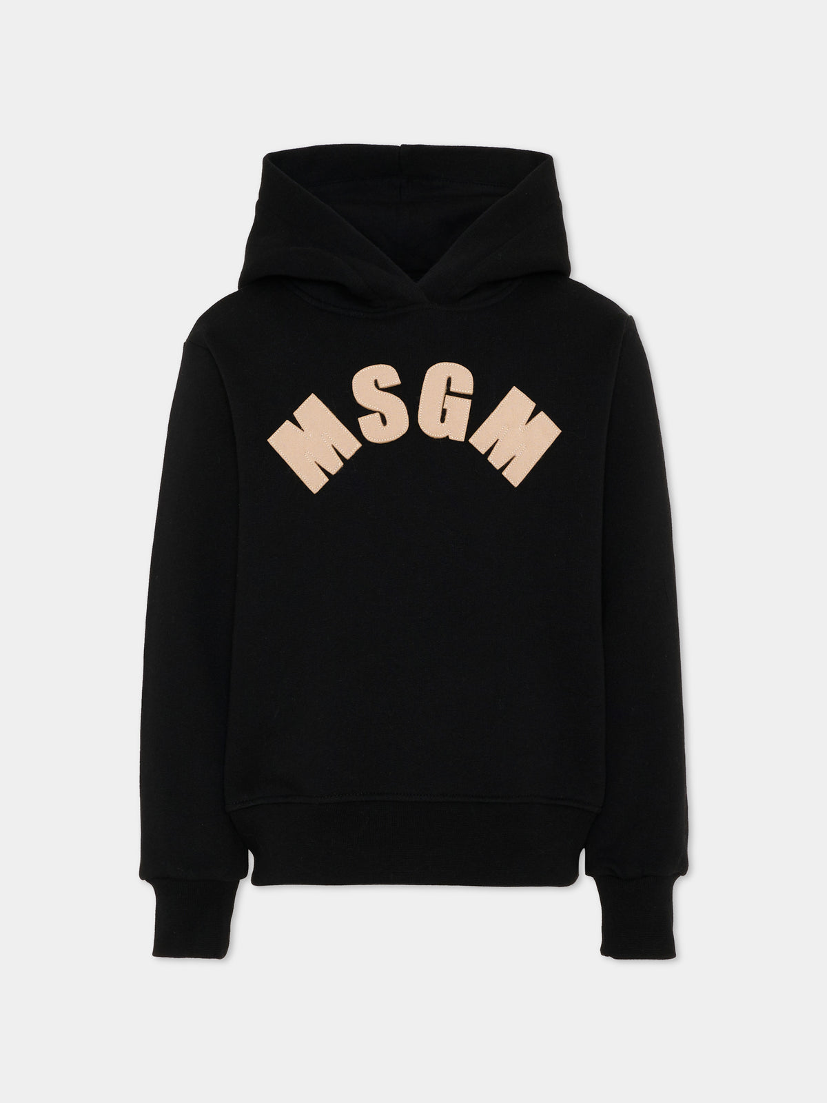 Felpa nera per bambina con logo,Msgm Kids,F6MSJGHS097 110