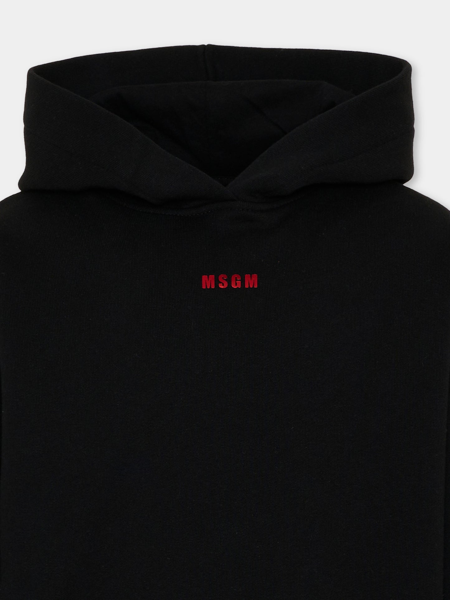 Felpa nera per bambina con logo,Msgm Kids,F6MSJGHS122 110