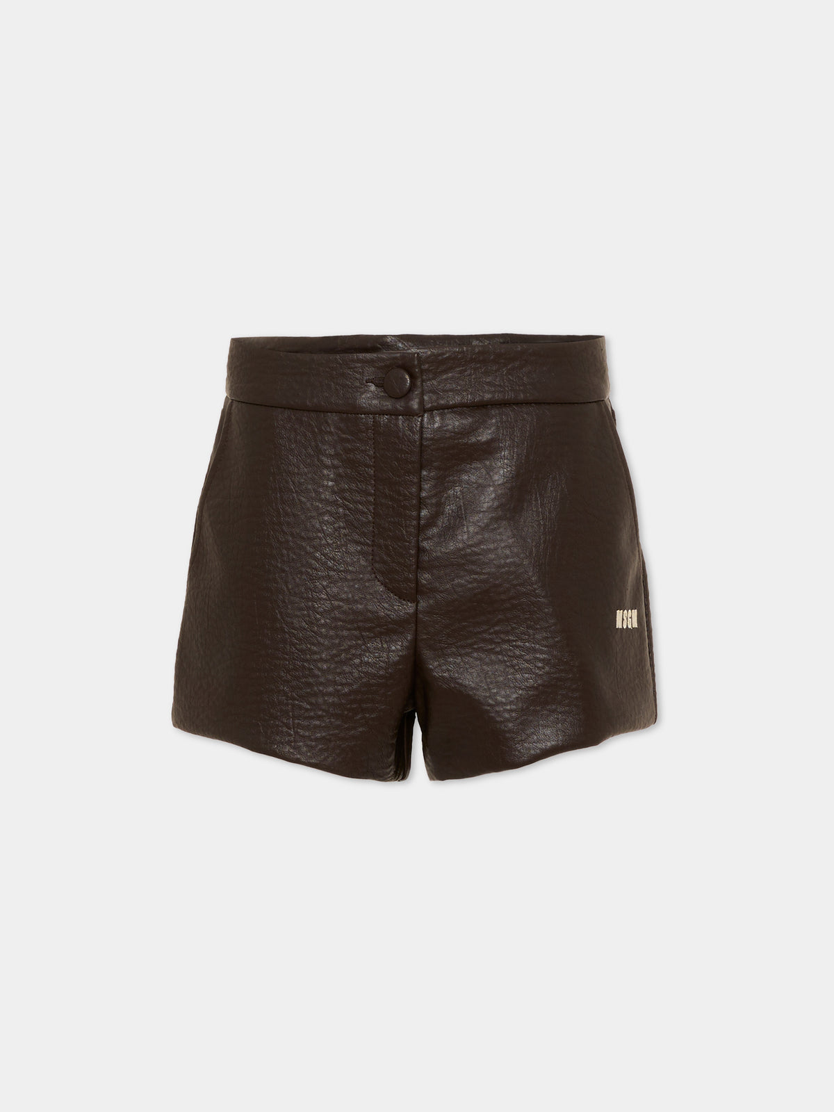 Shorts marrone per bambina con logo,Msgm Kids,F6MSJGSH080 943