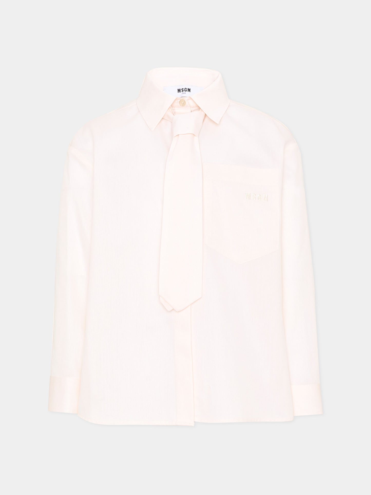 Camicia rosa con cravatta per bambina,Msgm Kids,F6MSJGSI114 013