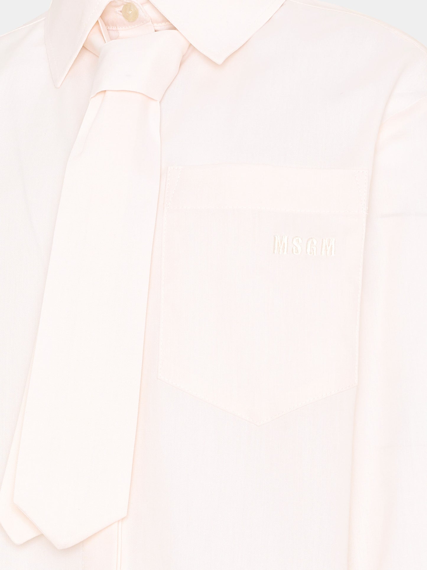Camicia rosa con cravatta per bambina,Msgm Kids,F6MSJGSI114 013