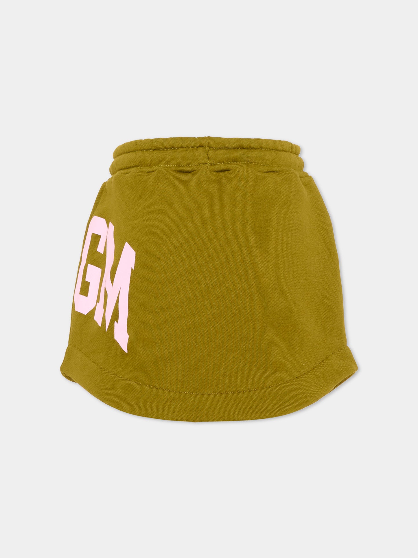 Gonna verde per bambina con logo,Msgm Kids,F6MSJGSK033 MS089