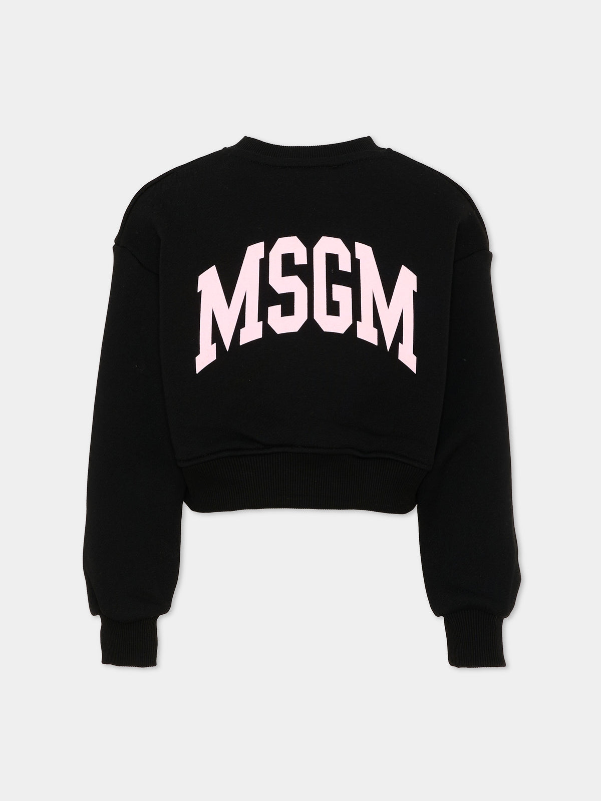 Felpa nera per bambina con logo,Msgm Kids,F6MSJGSW030 110