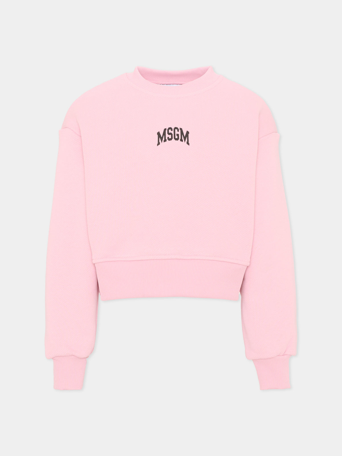 Felpa rosa per bambina con logo,Msgm Kids,F6MSJGSW030 MS090