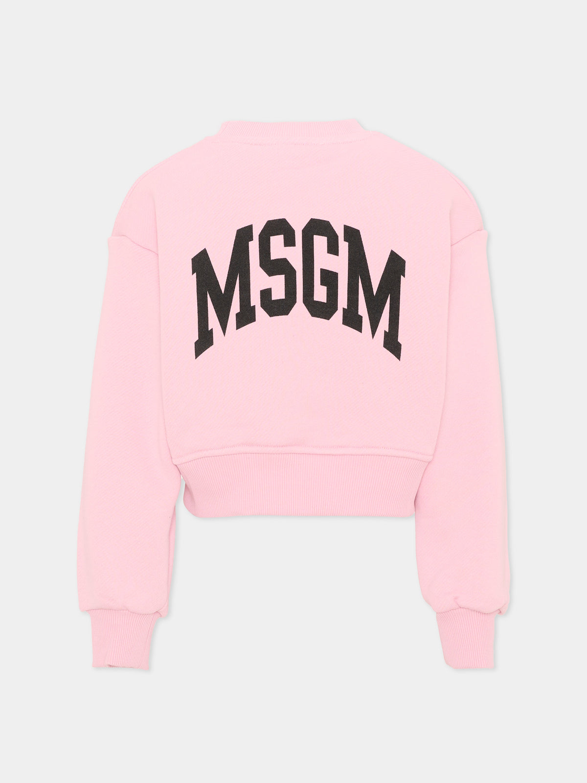 Felpa rosa per bambina con logo,Msgm Kids,F6MSJGSW030 MS090