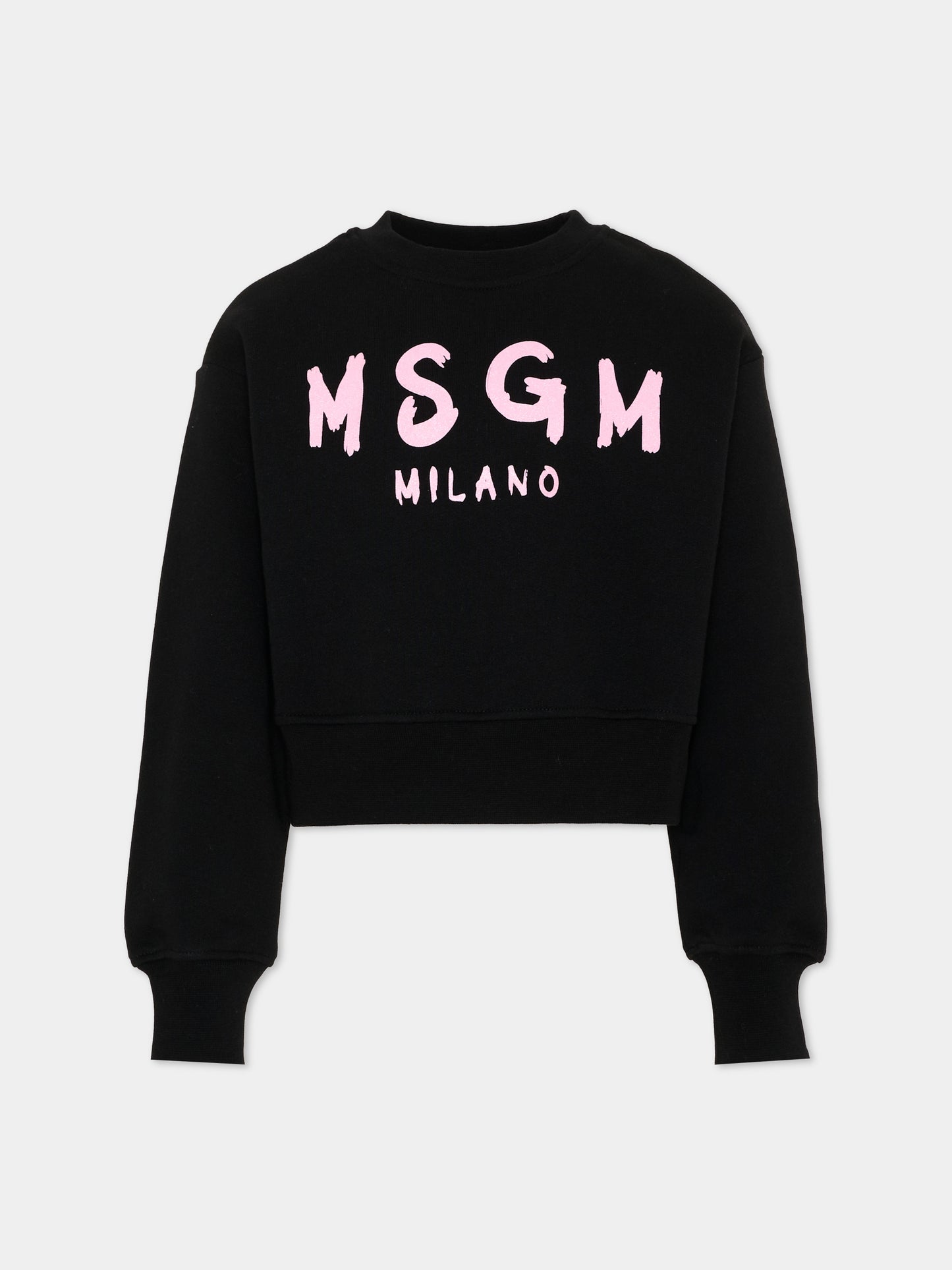 Felpa mera per bambina con logo,Msgm Kids,F6MSJGSW047 MS092