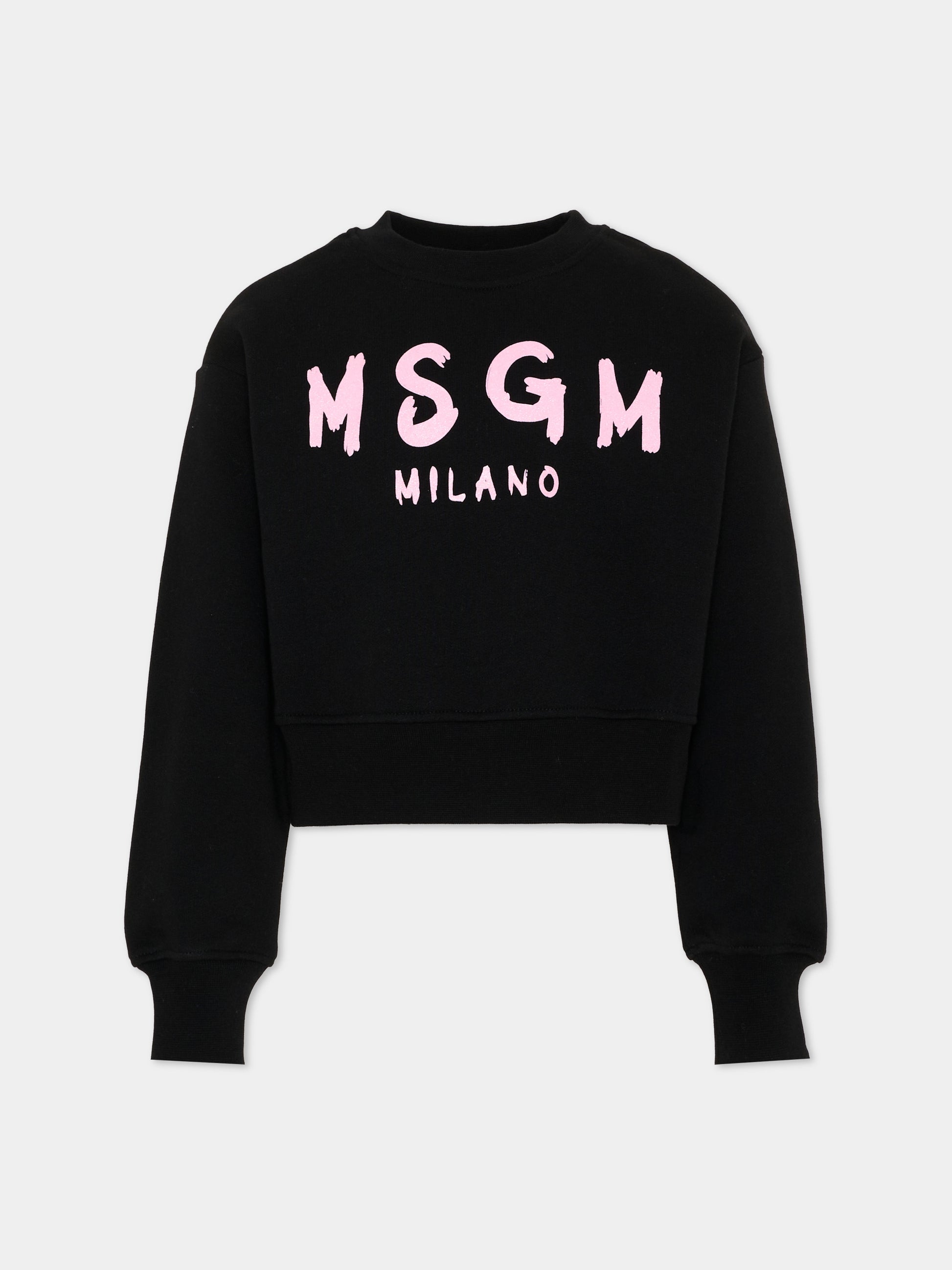 Felpa mera per bambina con logo,Msgm Kids,F6MSJGSW047 MS092