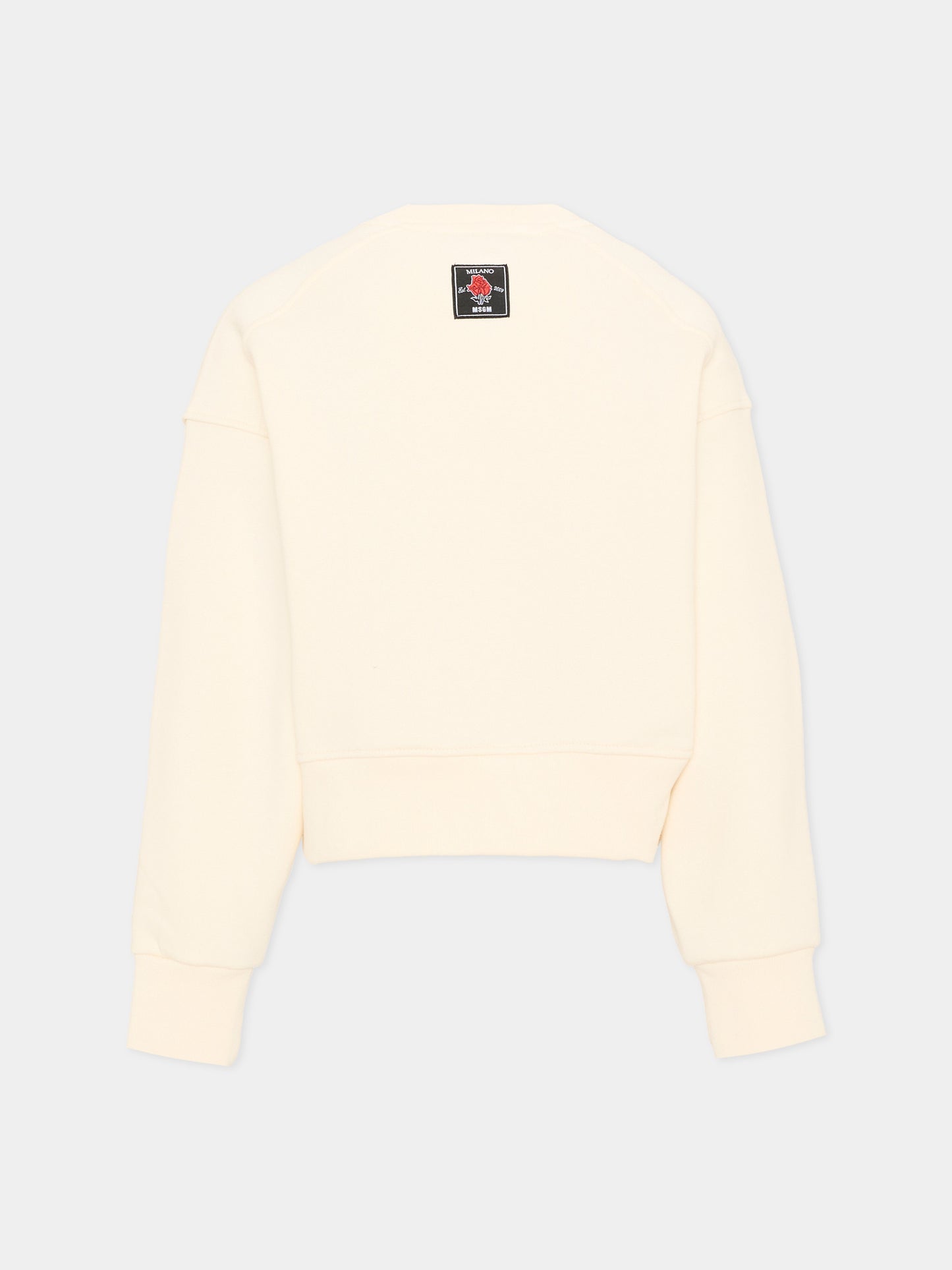 Felpa girocollo avorio per bambina,Msgm Kids,F6MSJGSW068 013
