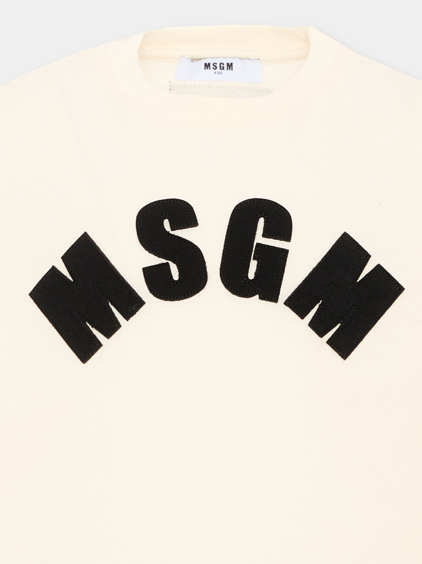 T-shirt avorio per bambina con logo,Msgm Kids,F6MSJGTH096 013/05
