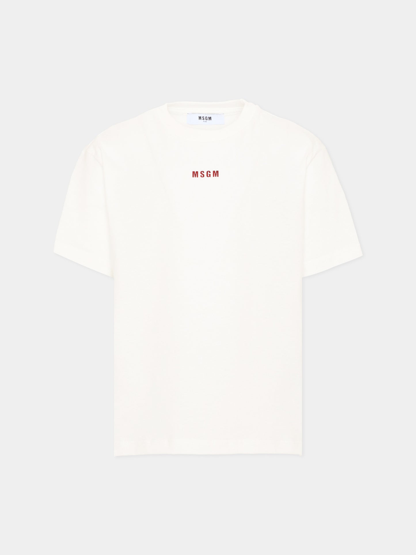 T-Shirt avorio per bambina con logo,Msgm Kids,F6MSJGTH121 002