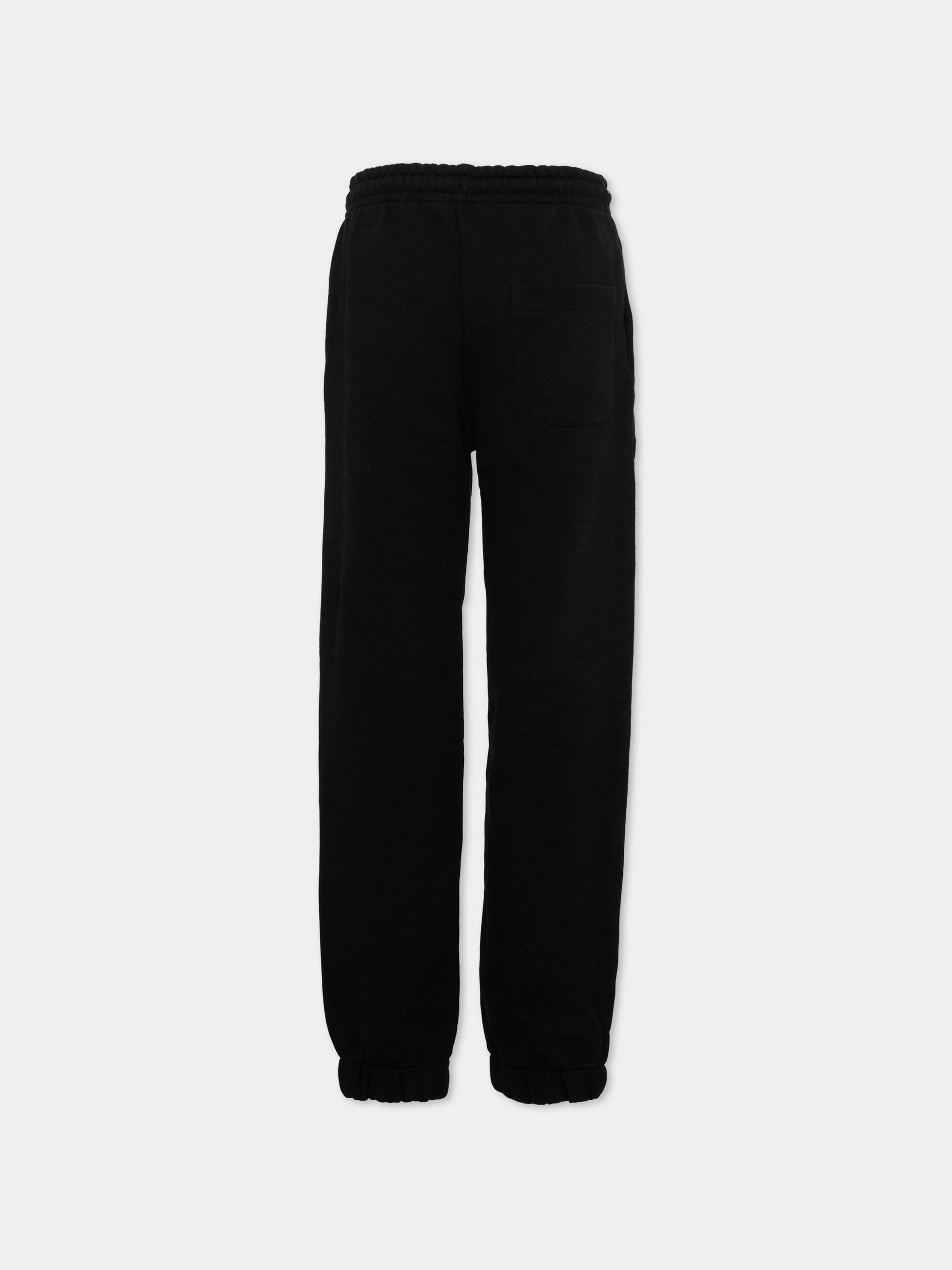 Pantaloni sportivi neri per bambini con logo,Msgm Kids,F6MSJUFP013 110