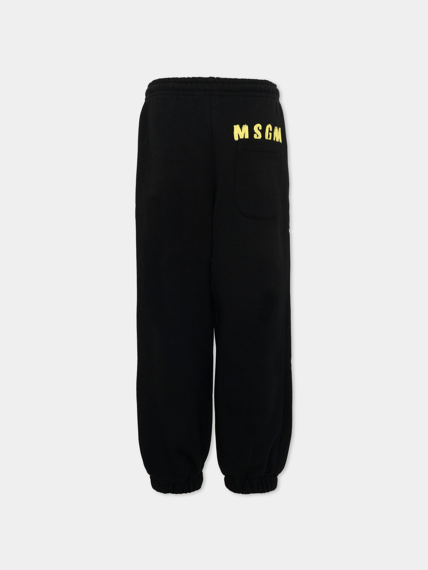 Pantaloni sportivi nero per bambino con logo,Msgm Kids,F6MSJUFP016 110