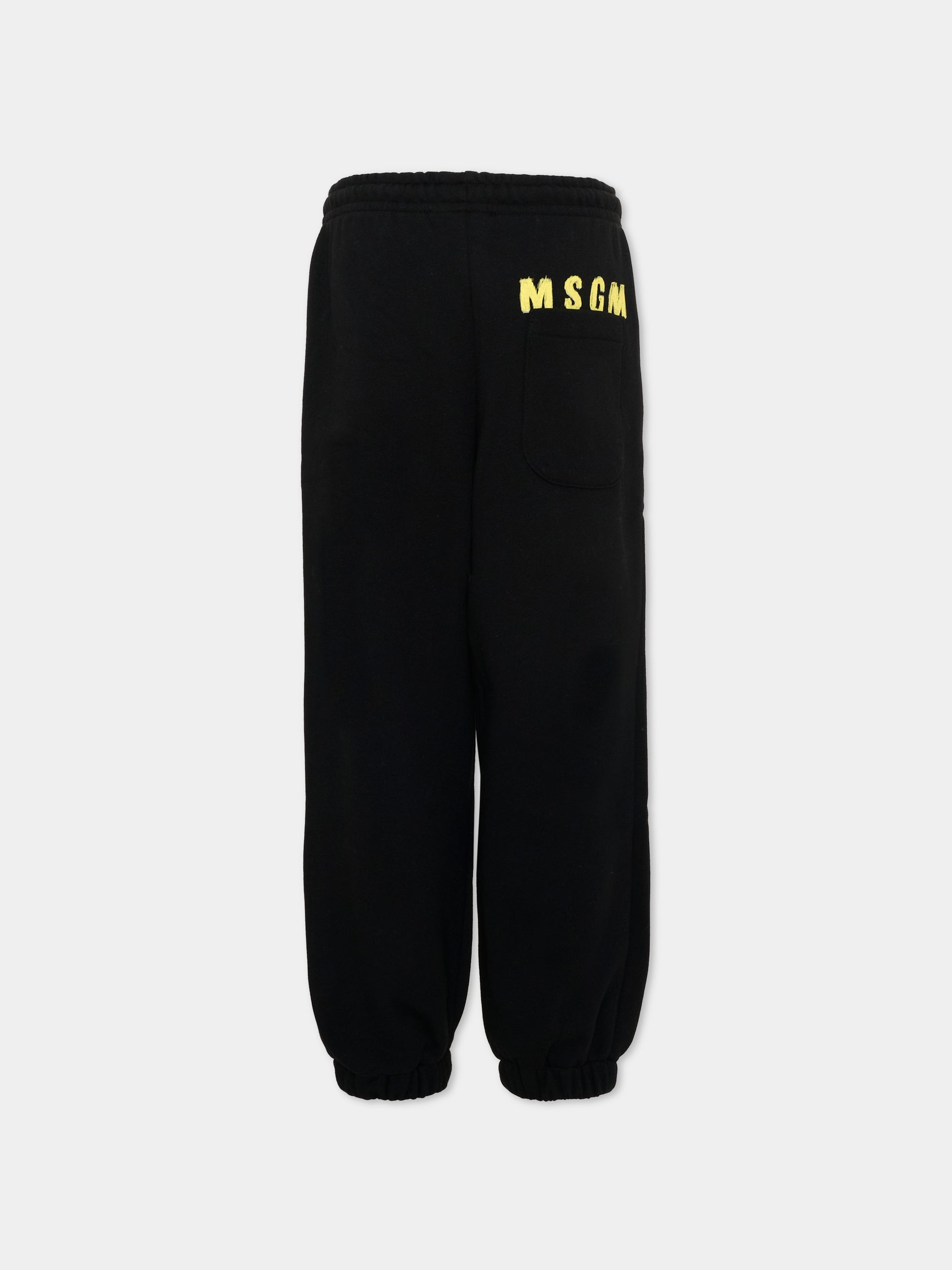 Pantaloni sportivi nero per bambino con logo,Msgm Kids,F6MSJUFP016 110