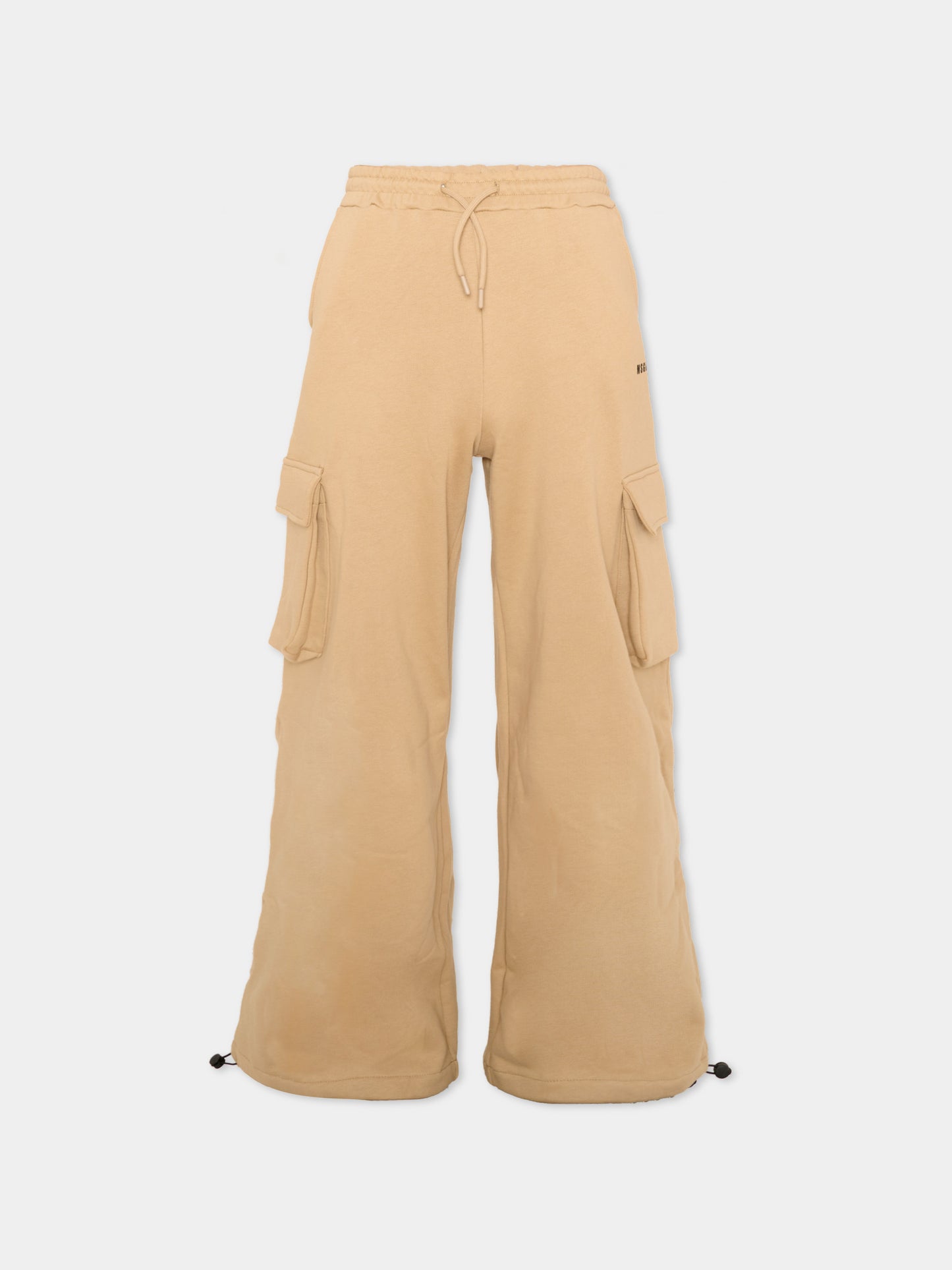 Pantalone beige per bambino con logo,Msgm Kids,F6MSJUFP036 MS030