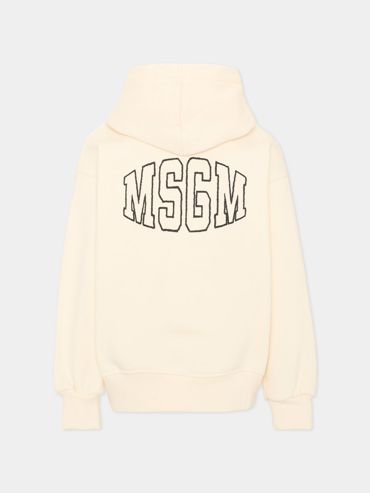 Felpa avorio per bambini con logo,Msgm Kids,F6MSJUHS037 013