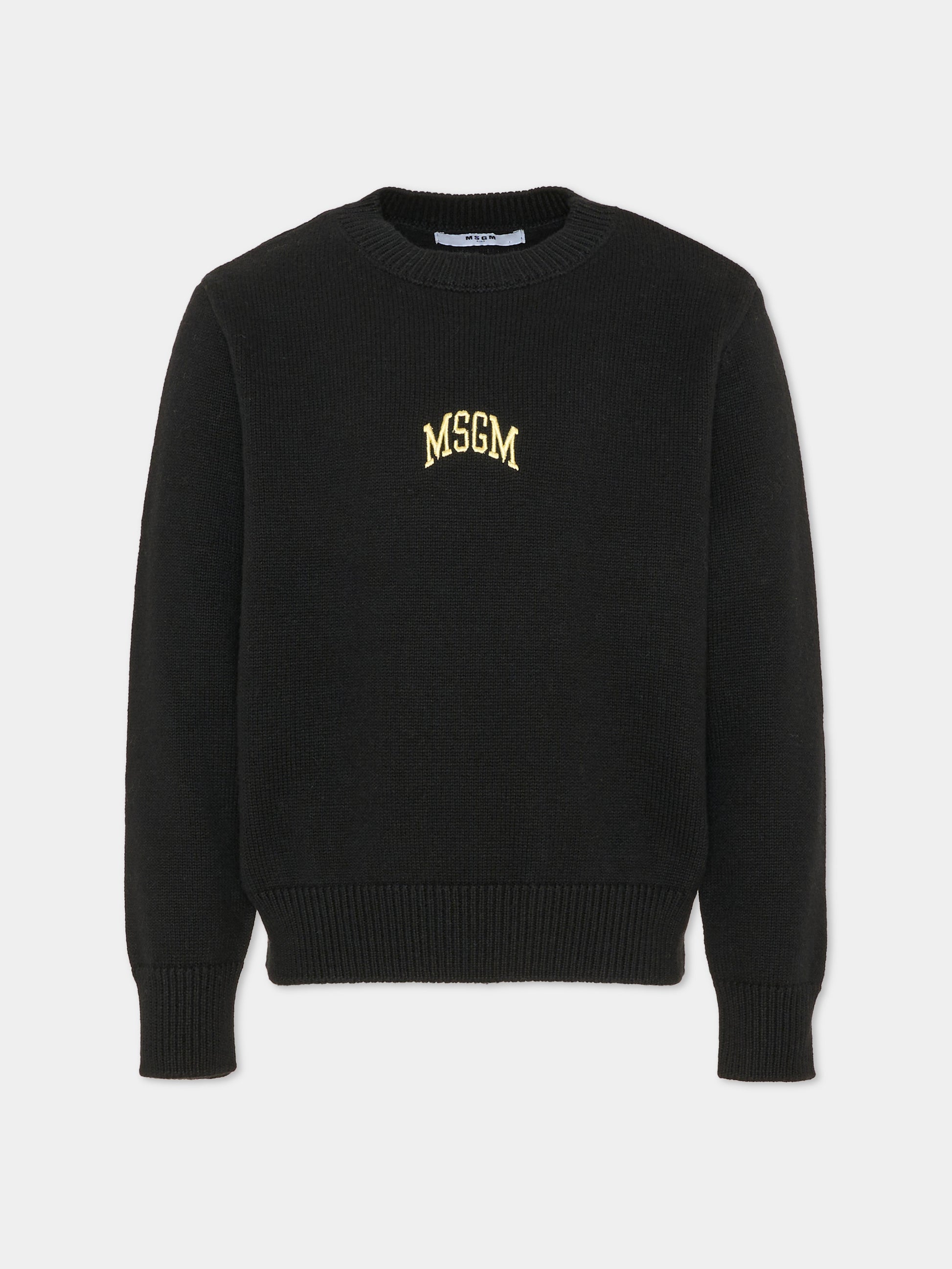 Maglione nero per bambino con logo,Msgm Kids,F6MSJUJP028 110