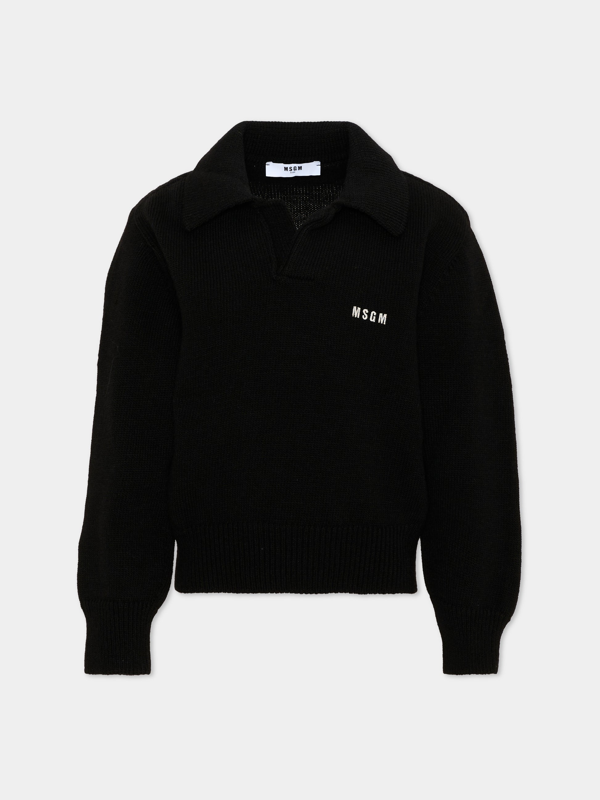 Maglione nero per bambini con logo,Msgm Kids,F6MSJUJP326 110