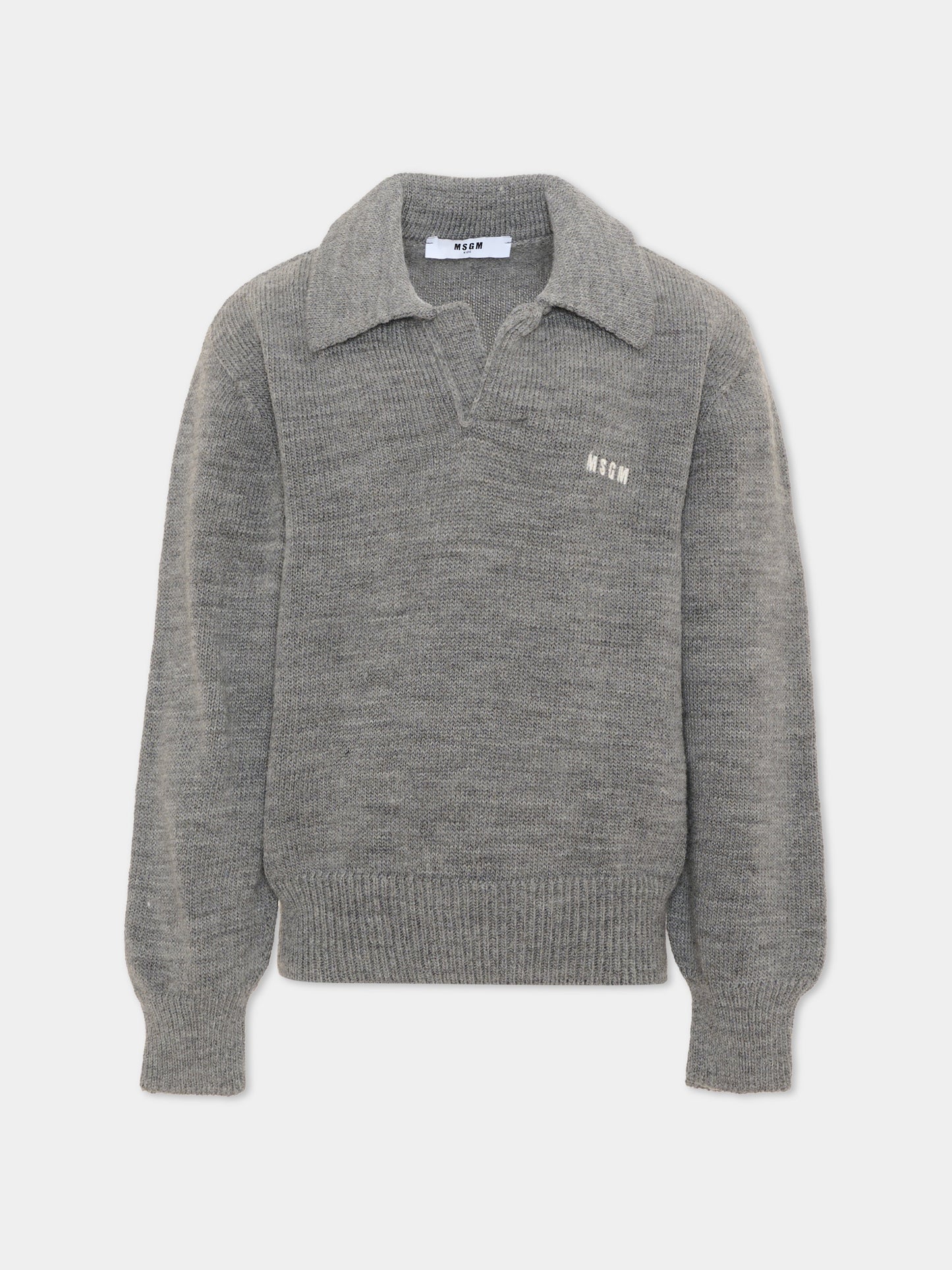 Maglione grigio per bambini con logo,Msgm Kids,F6MSJUJP326 271