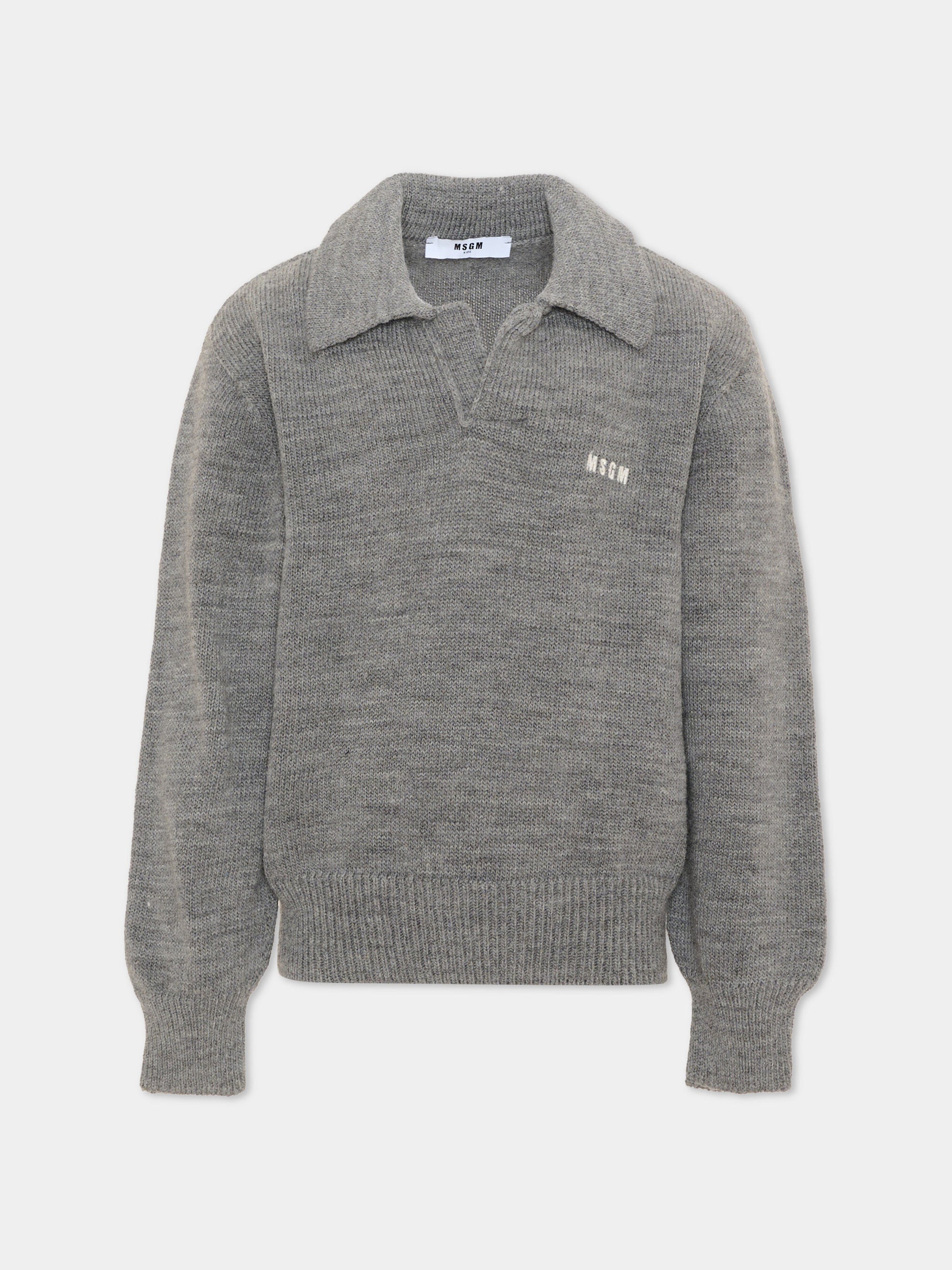 Maglione grigio per bambini con logo,Msgm Kids,F6MSJUJP326 271
