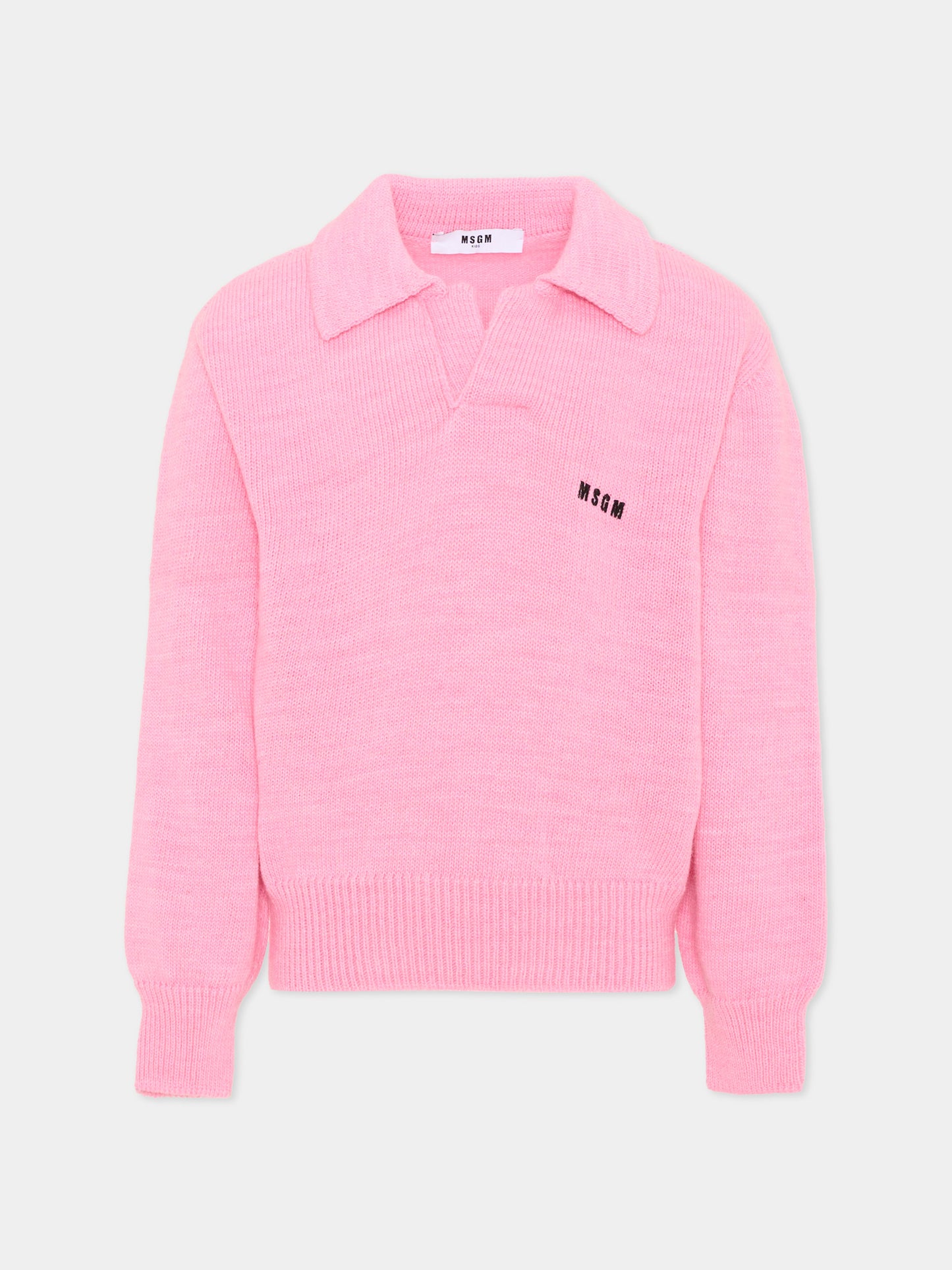 Maglione rosa per bambina con logo,Msgm Kids,F6MSJUJP326 MS090