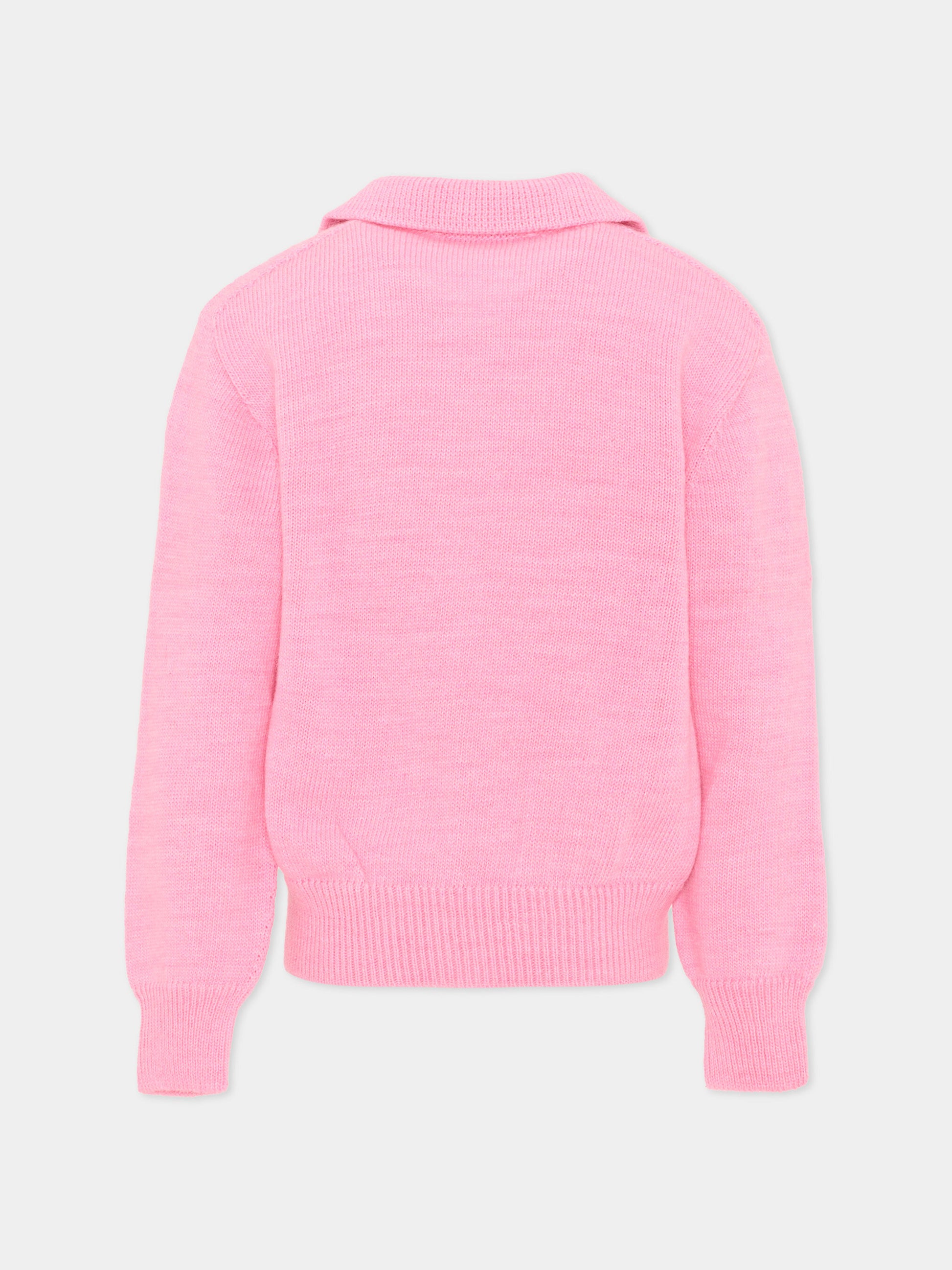 Maglione rosa per bambini con logo,Msgm Kids,F6MSJUJP326 MS090