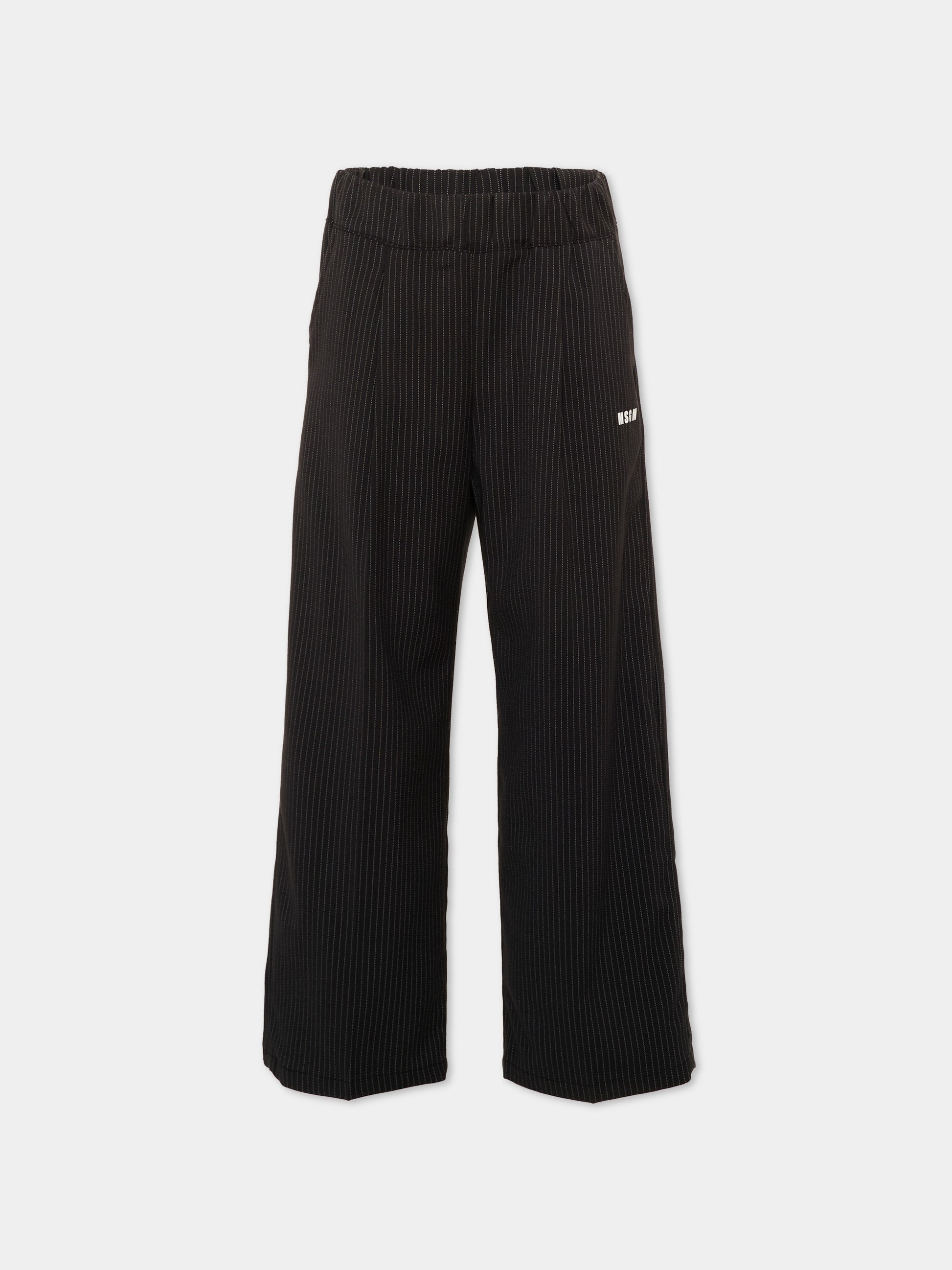 Pantalone nero per bambino con logo,Msgm Kids,F6MSJUPA192 110