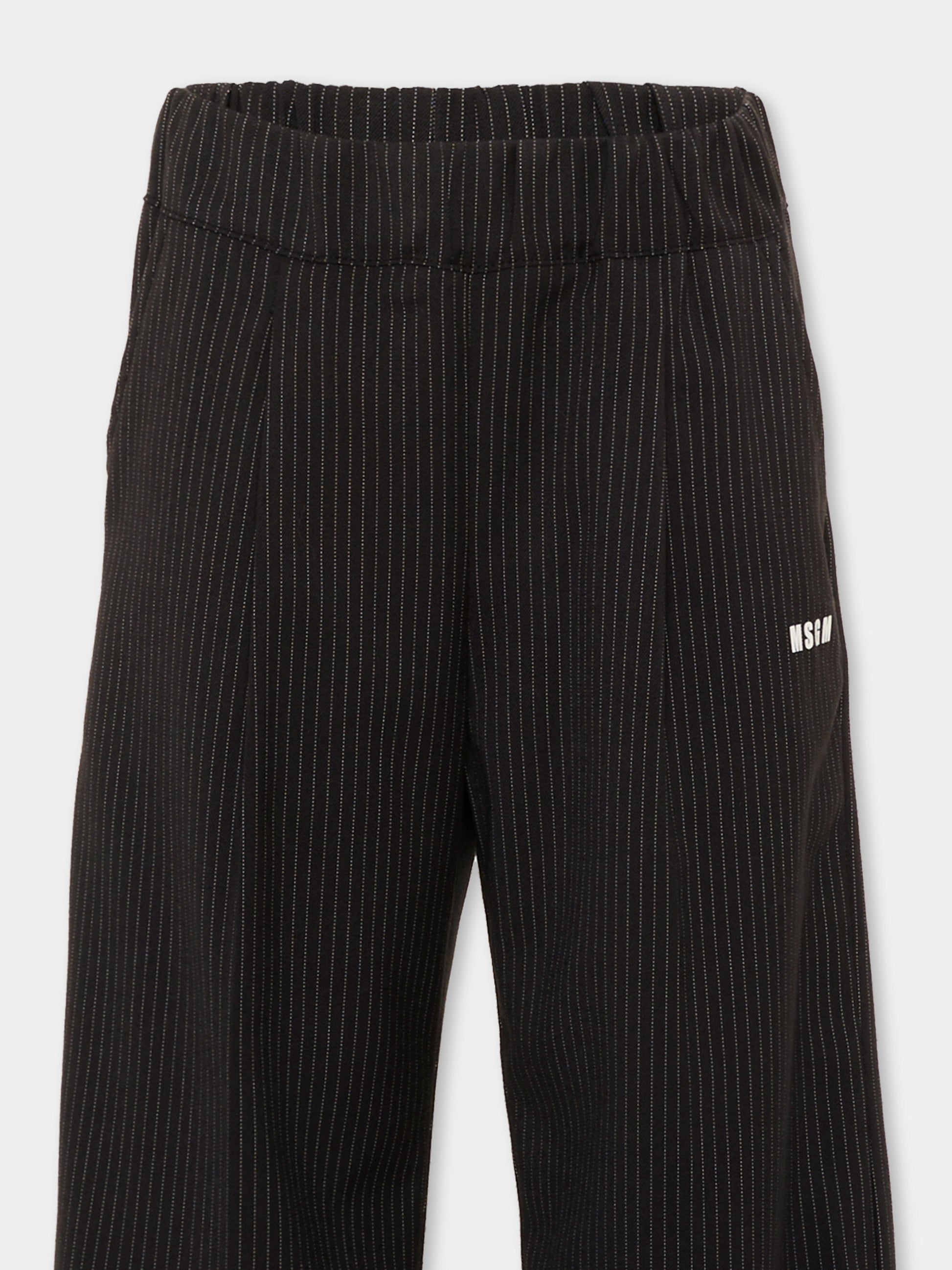 Pantalone nero per bambino con logo,Msgm Kids,F6MSJUPA192 110