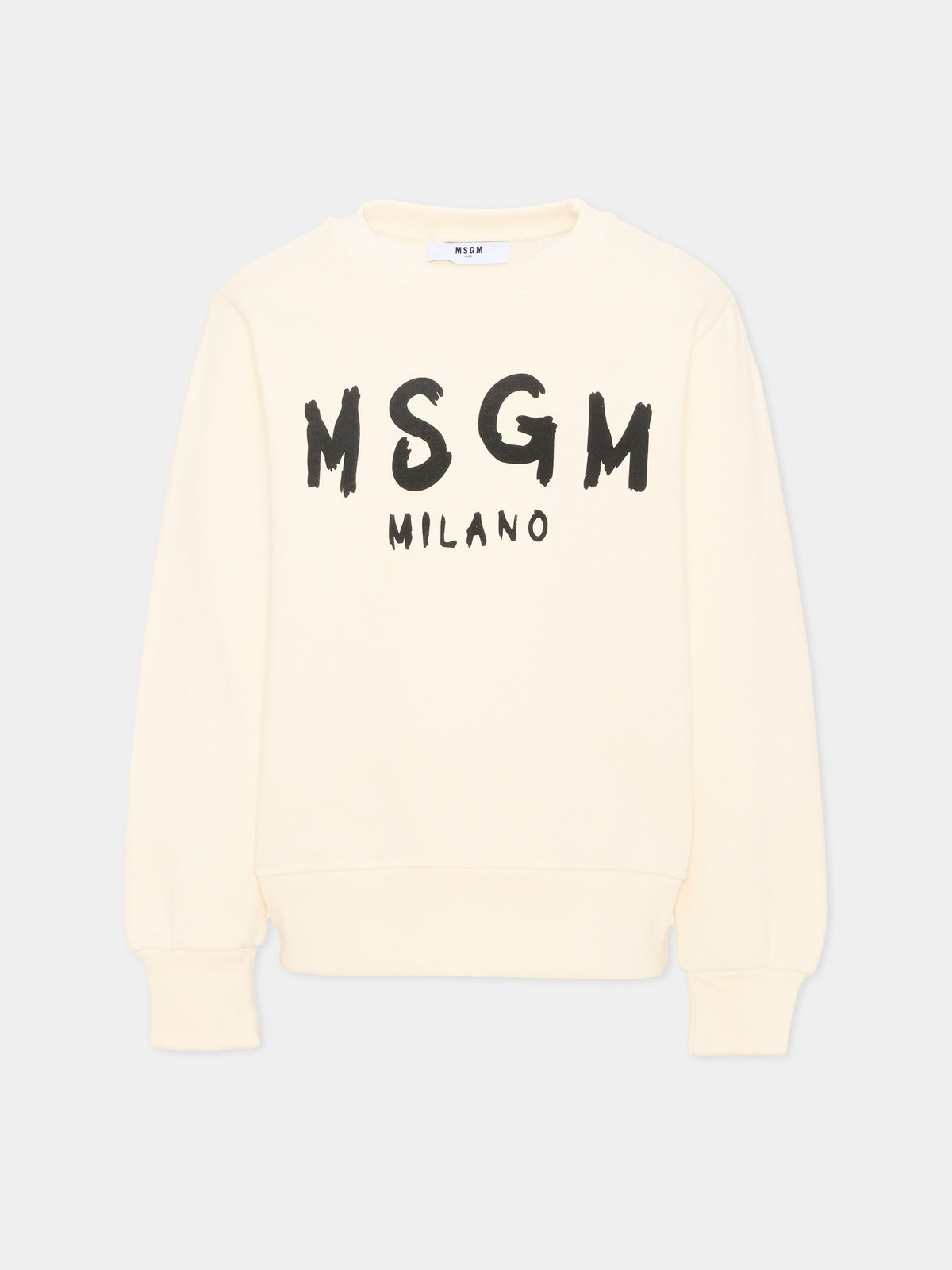 Felpa avorio per bambini con logo,Msgm Kids,F6MSJUSW009 013