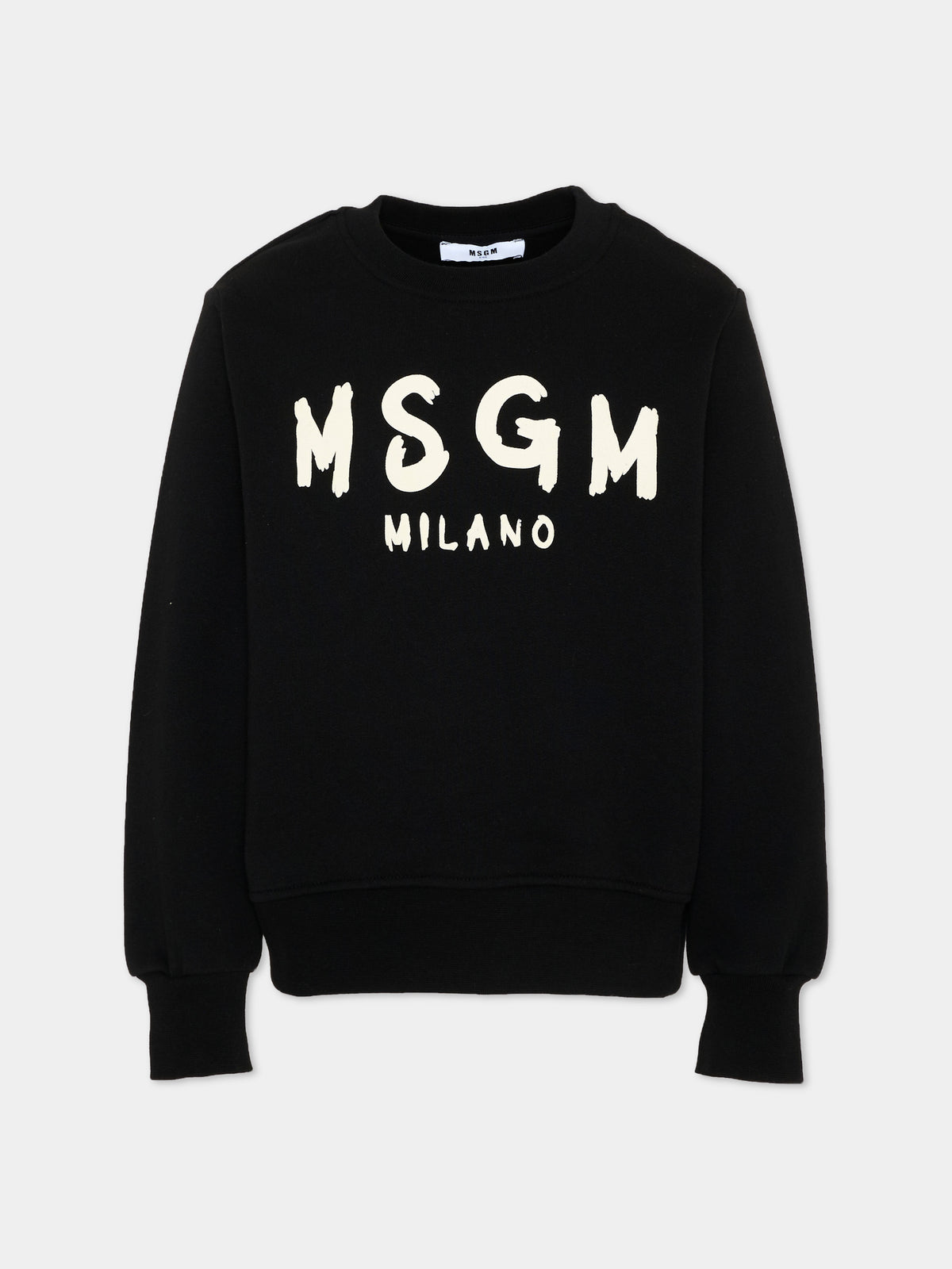 Felpa nera per bambini con logo,Msgm Kids,F6MSJUSW009 110