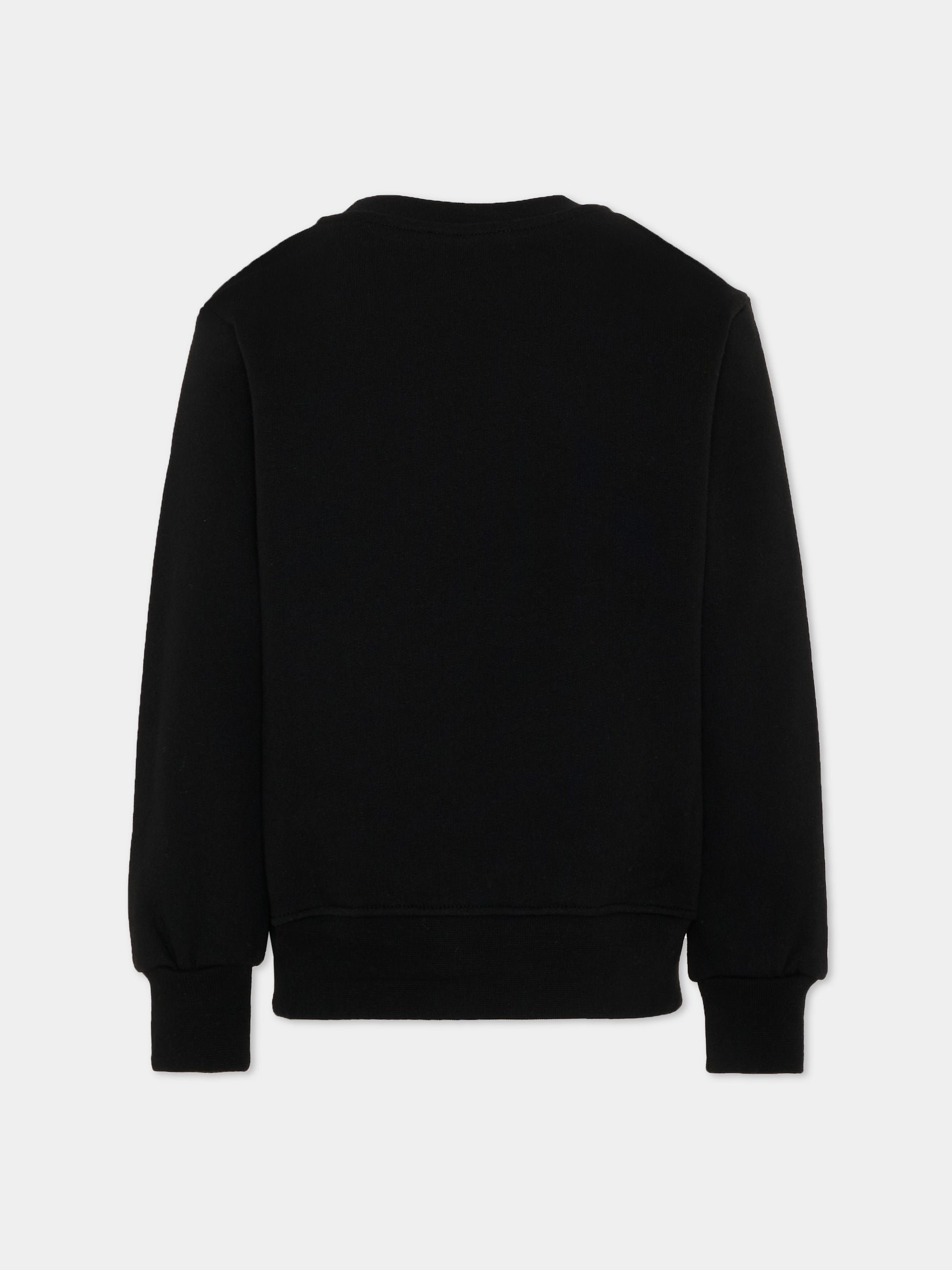 Felpa nera per bambina con logo,Msgm Kids,F6MSJUSW009 MS092