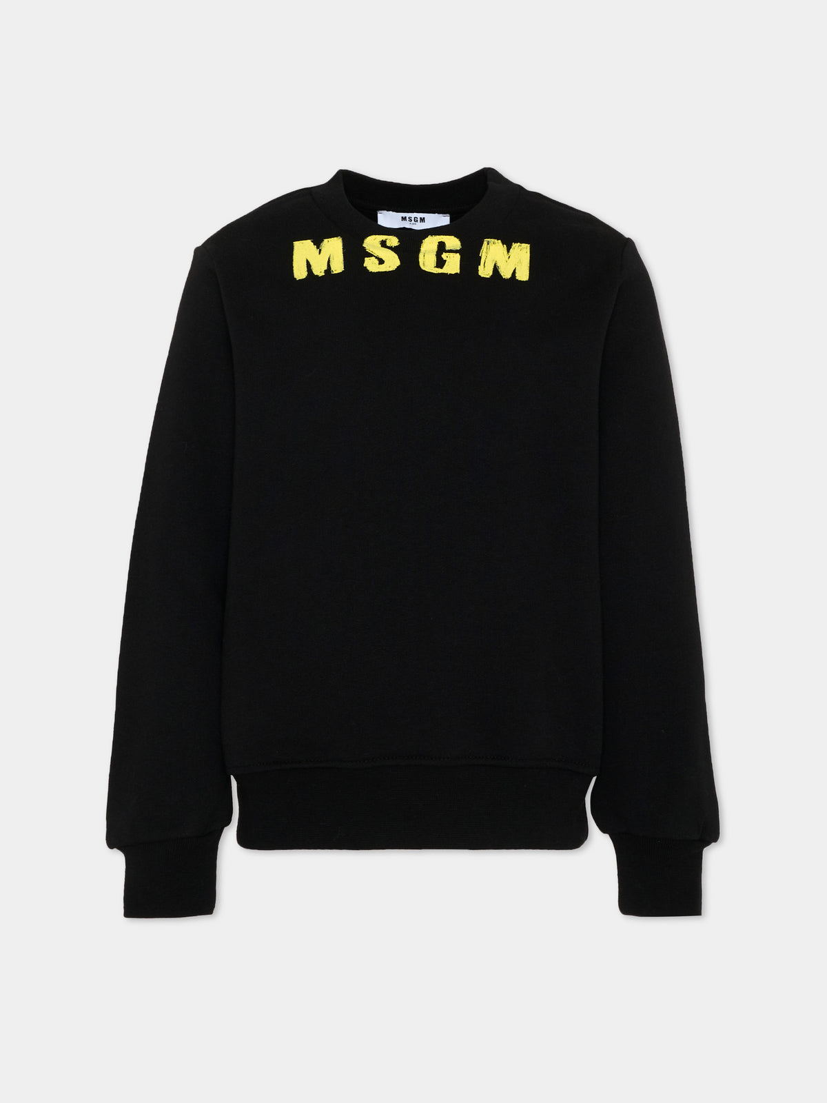 Felpa nera per bambino con logo,Msgm Kids,F6MSJUSW015 110