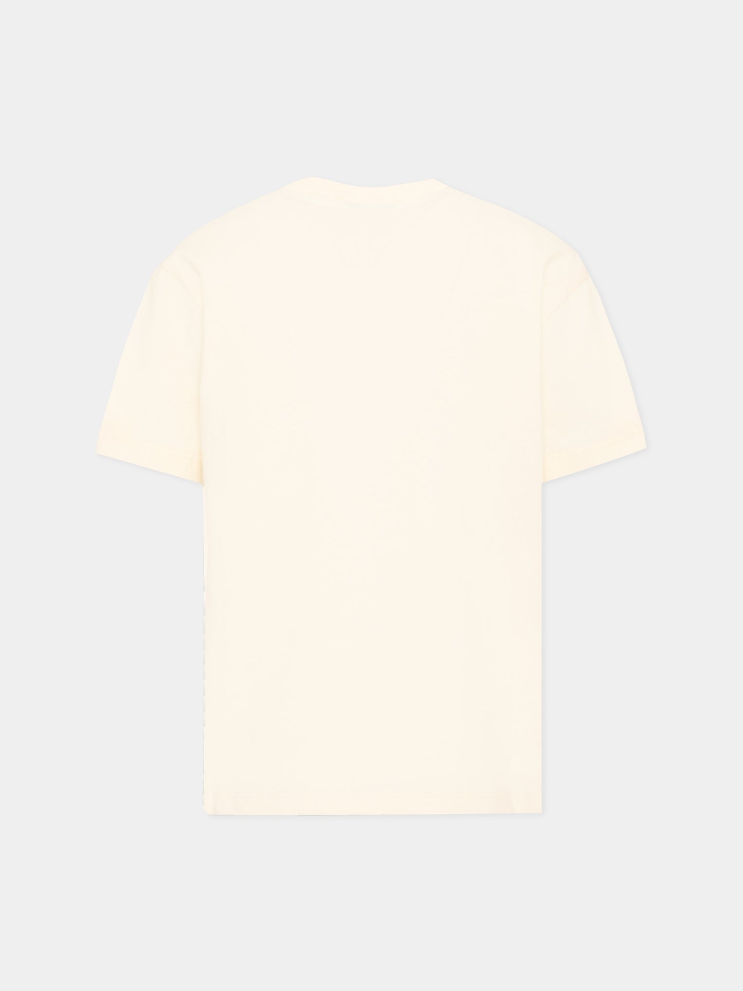 T-Shirt avorio per bambini con logo,Msgm Kids,F6MSJUTH010 013